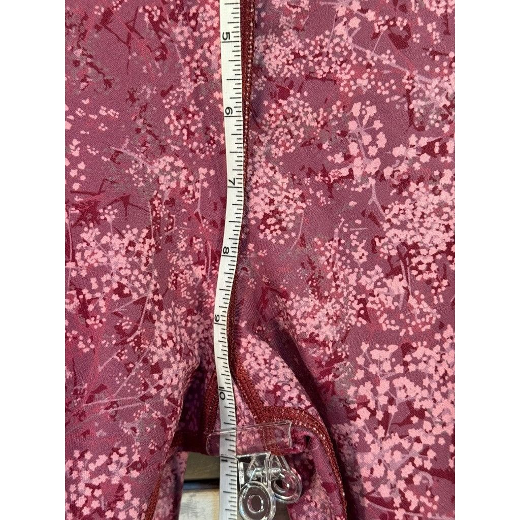 Disney Woman's BOOMBAH Colorful Pink Red Floral Leggings LARGE New Size 34" / US 12 / IT 48 - 6 Thumbnail