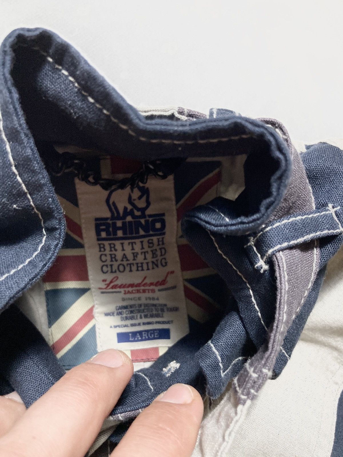 Barbour × Belstaff × Vintage Vintage Rhino Laundered England Flag Jacket Motorcycles Size US L / EU 52-54 / 3 - 4 Thumbnail