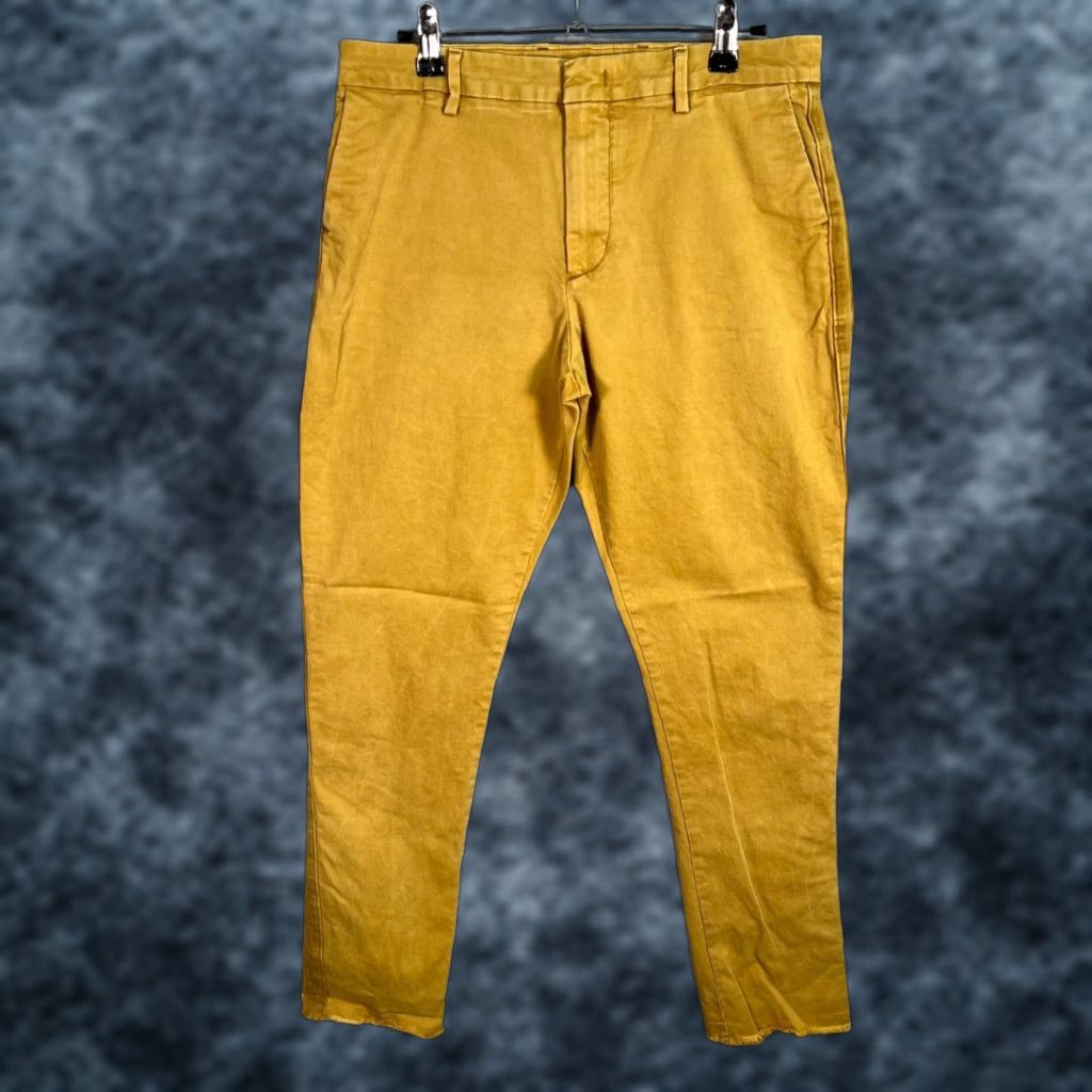 Vintage VINTAGE Unsubscribed Women's Mustard High-Waisted Skinny Pants Size 0 Cotton Blend Casual Fall Spring Summer Winter Size 25" / US 0 / IT 36 - 1 Thumbnail