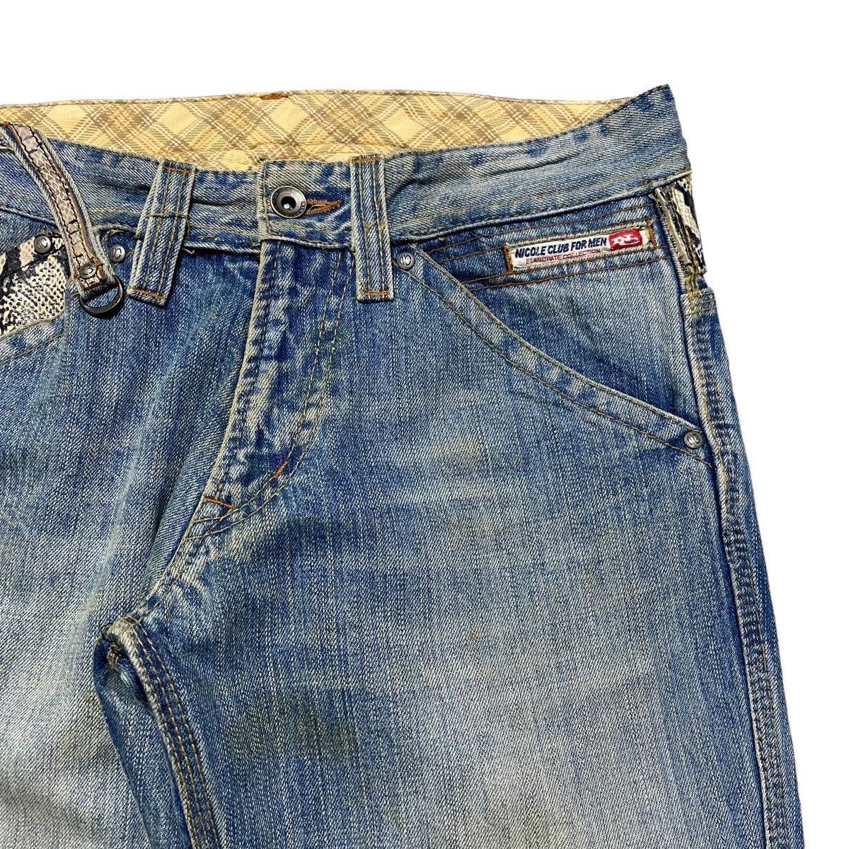 Nicole Club NCFM Denim Twin Flap Snake Patern Flare Jeans Size US 28 / EU 44 - 5 Thumbnail