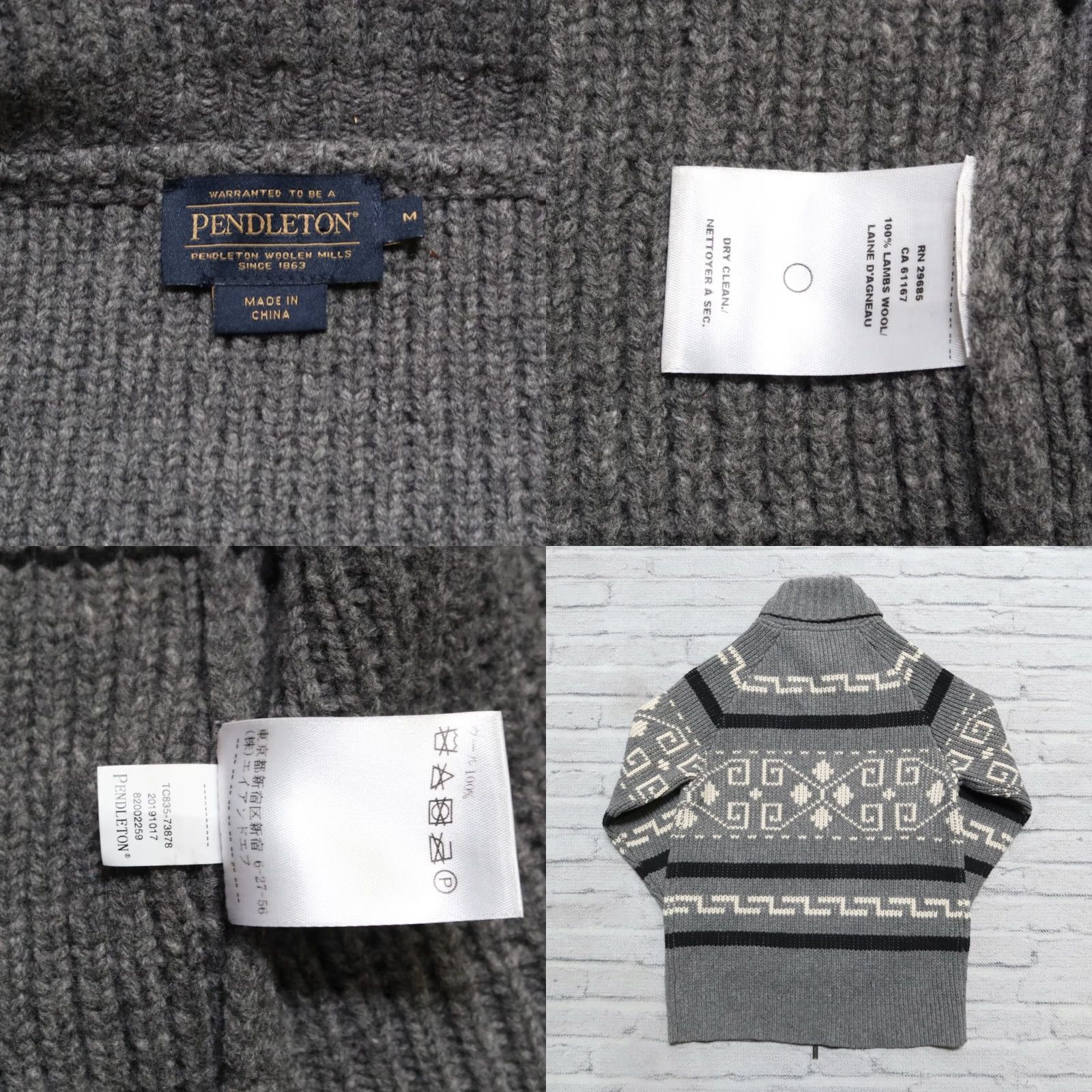 Pendleton VINTAGE Pendleton Jacket Mens Wool Shawl Cardigan Westerly M Grey USA 90s Size US M / EU 48-50 / 2 - 9 Thumbnail
