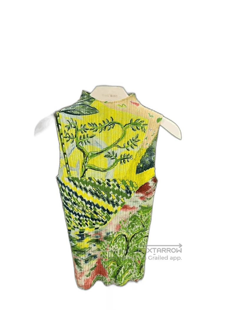 Issey Miyake Vibrant Tropical Green Sleeveless Top. Size M / US 6-8 / IT 42-44 - 1 Thumbnail