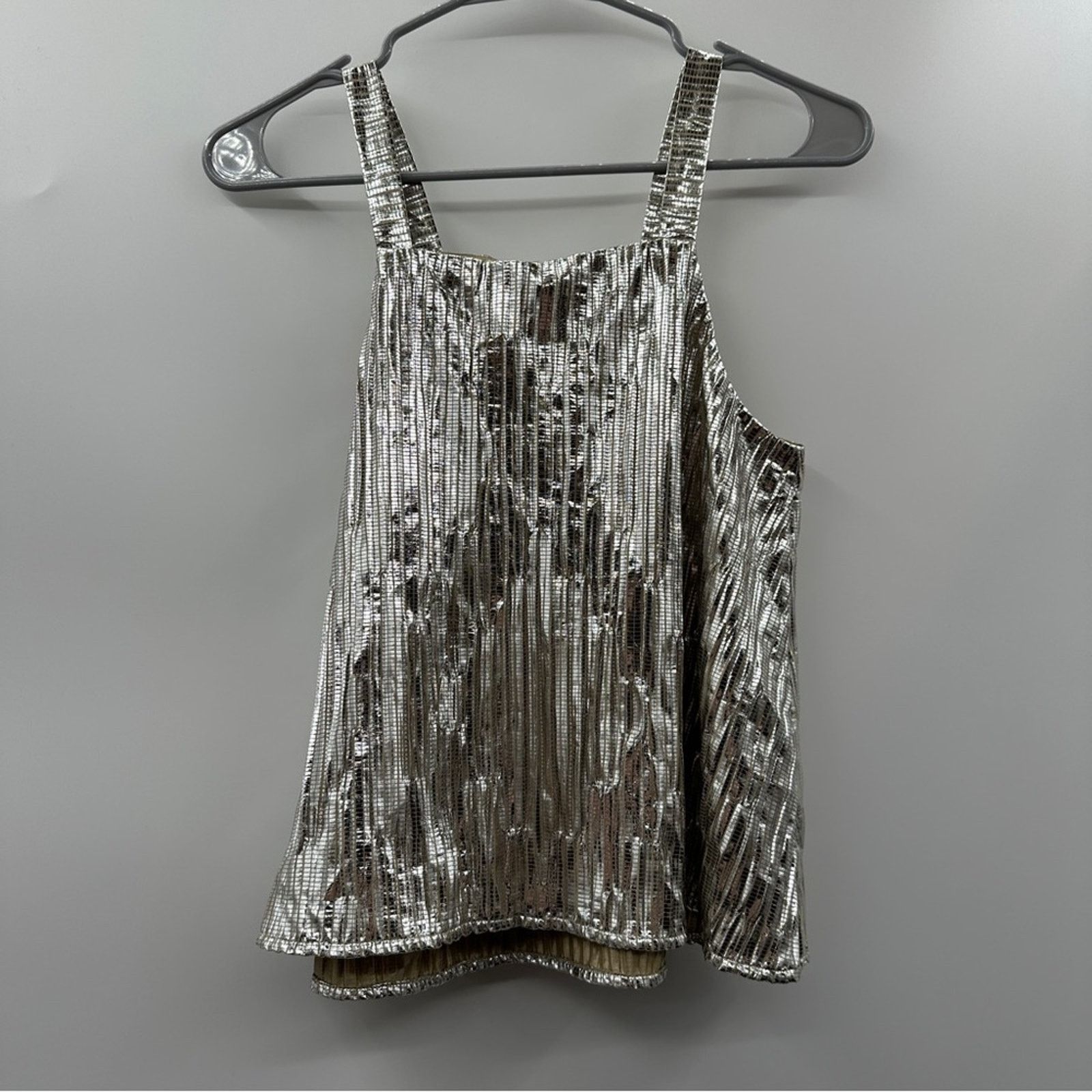 Anthropologie Anthropologie Maeve Shine On Silver Metallic Sleeveless Top Size S / US 4 / IT 40 - 5 Thumbnail