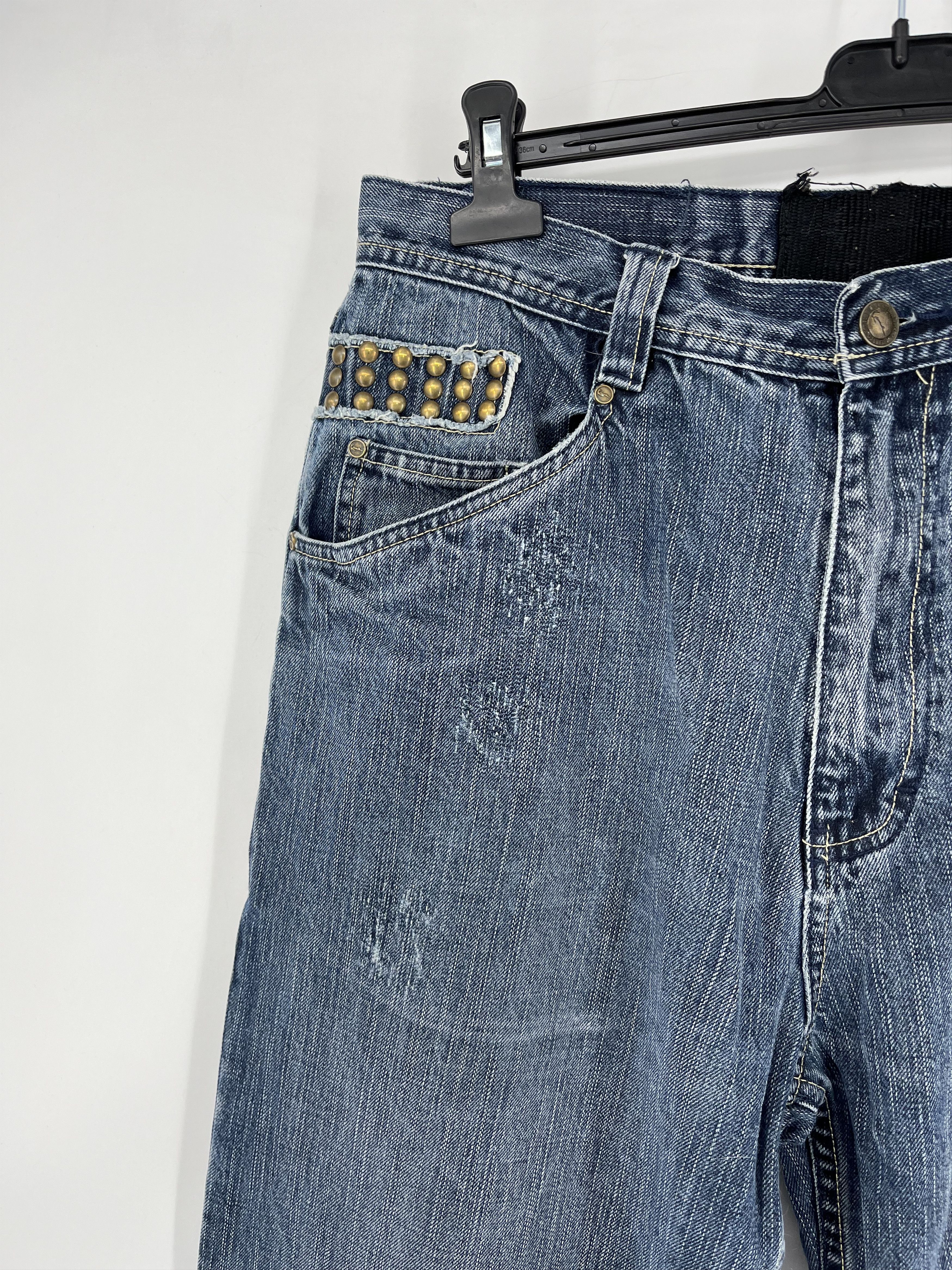 Japanese Brand Vintage Karl Kani Baggy Rap Jeans Rivet Stud Big Logo Size34 Size US 34 / EU 50 - 2 Thumbnail