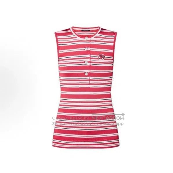 Louis Vuitton Louis Vuitton Red striped printed sleeveless vest Size M / US 6-8 / IT 42-44 - 7 Thumbnail