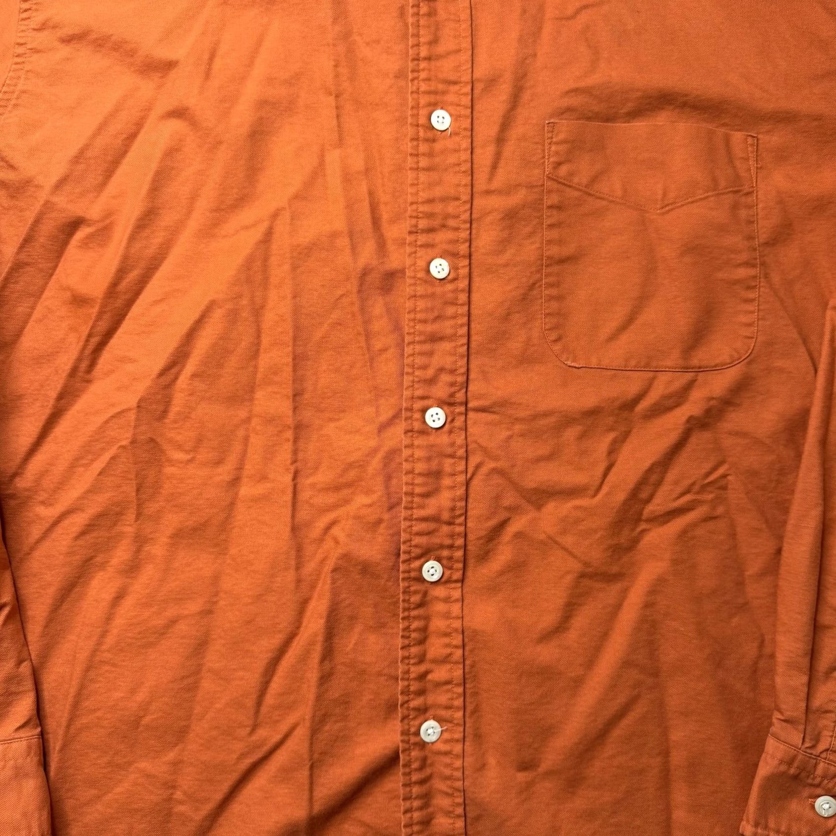 J.Crew J.Crew Shirt Mens XL Orange Solid Long Sleeve Button Up Cotton Casual Fall Size US XL / EU 56 / 4 - 2 Thumbnail