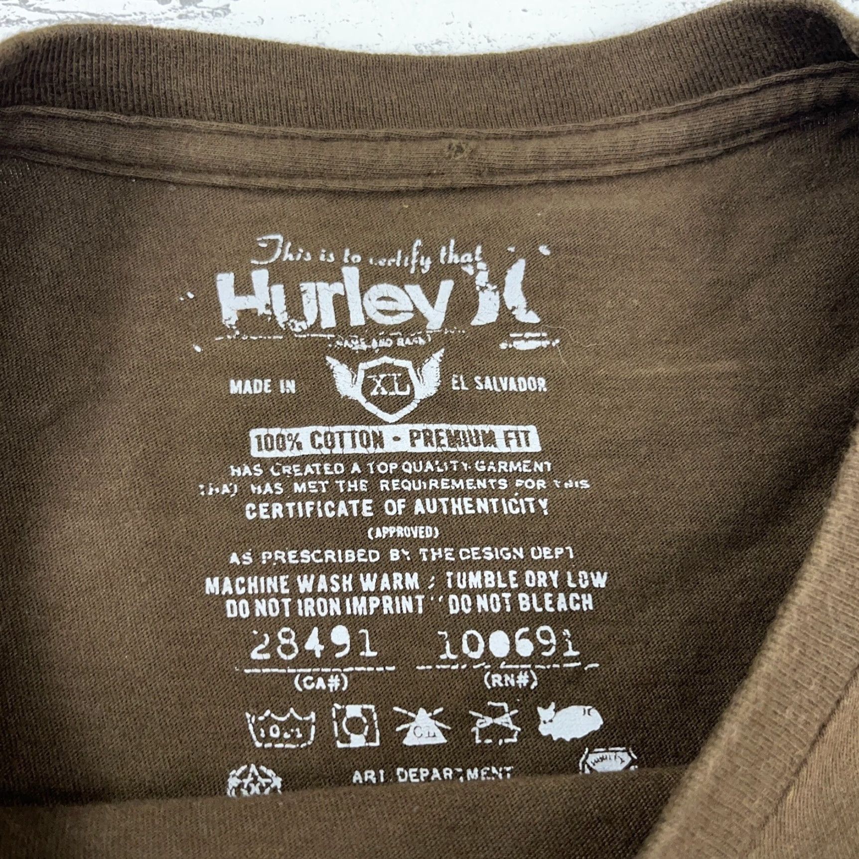 Hurley Hurley Shirt Men XL Brown Tee Skate Surf Retro Y2K Movement Enjoy Show Adult Size US XL / EU 56 / 4 - 3 Thumbnail