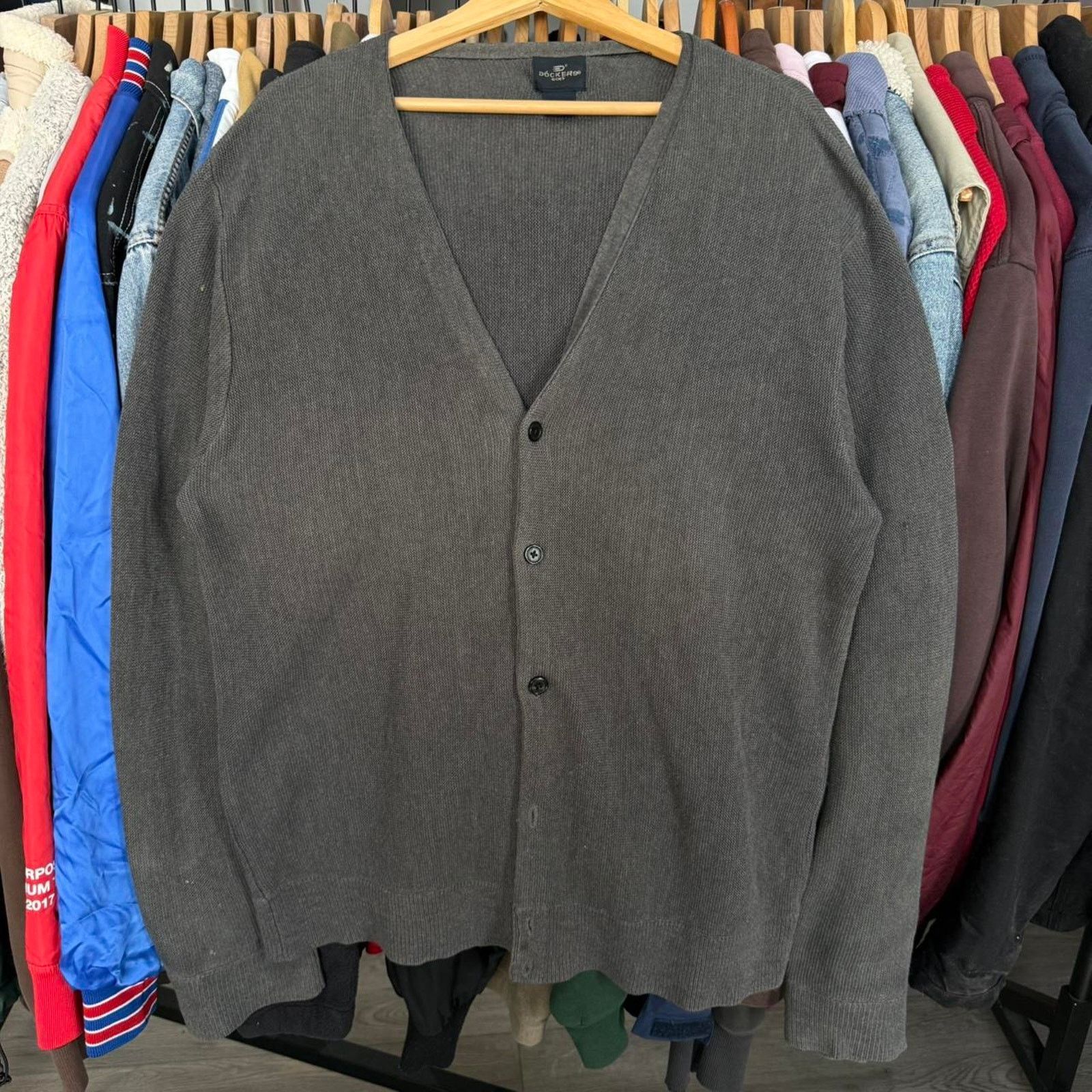 Dockers Vintage Dockers Golf Cardigan in Charcoal Grey Grunge Style Size US XL / EU 56 / 4 - 1 Thumbnail
