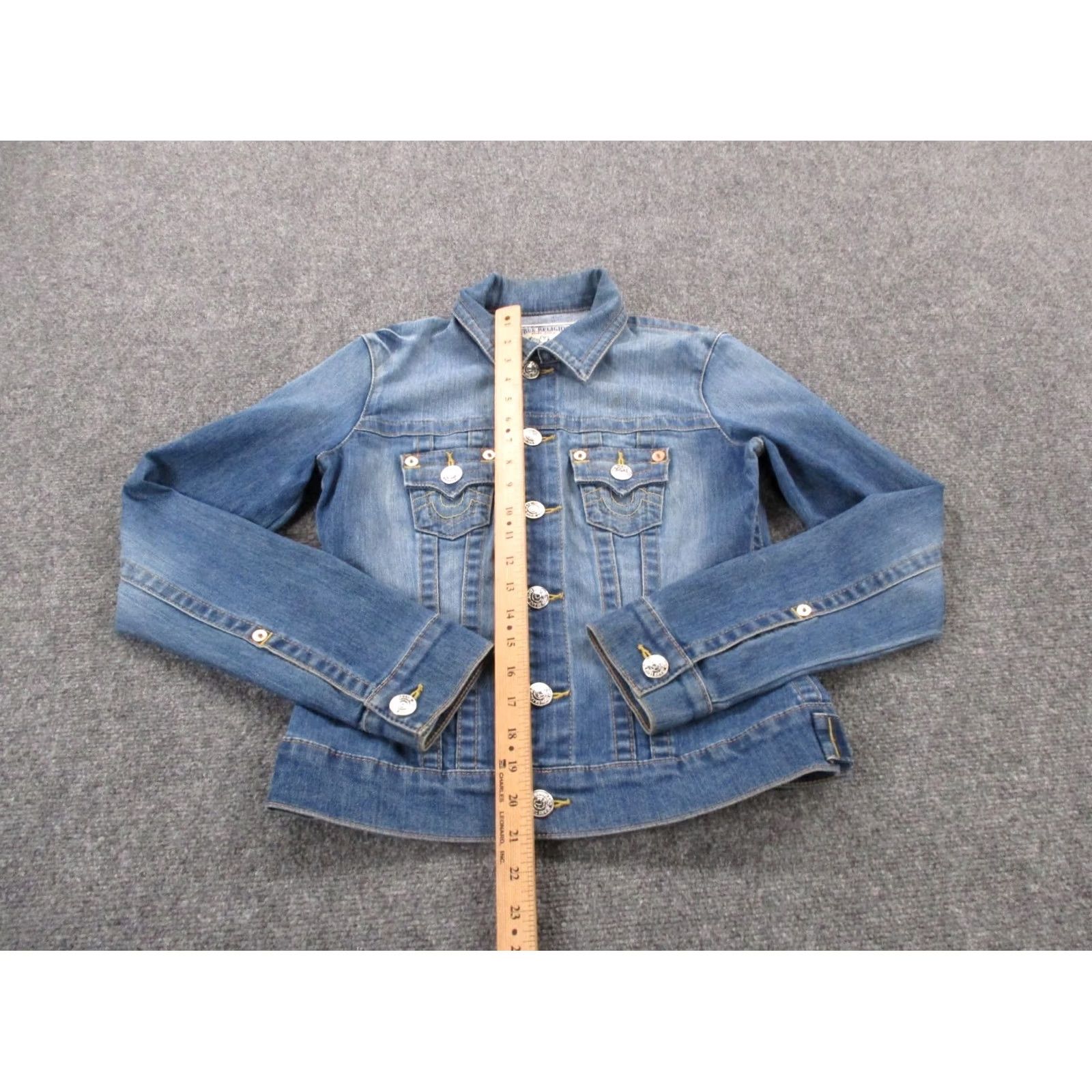 True Religion True Religion Jacket Womens XS Blue Denim Trucker Shirt Jacket Cassual Workwear Outdoor Outdoors Size 26" / US 2 / IT 38 - 3 Thumbnail