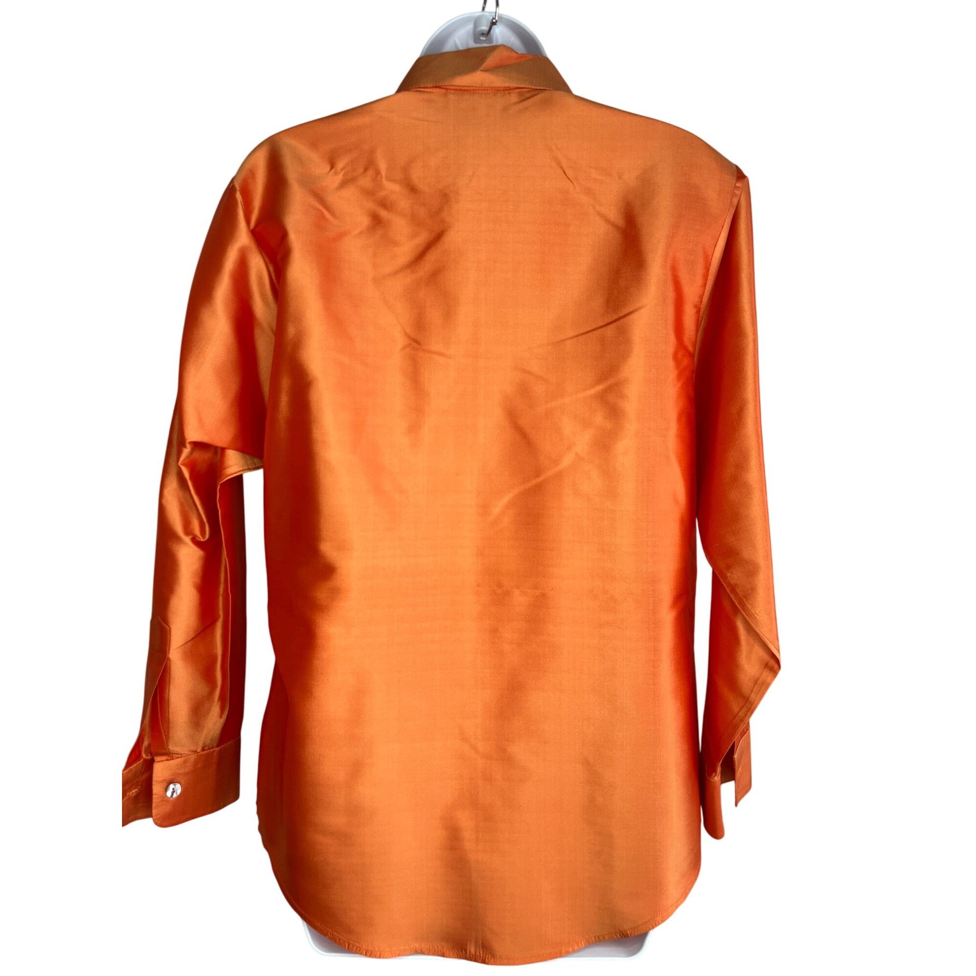 Other Gabrielle Carlson Womens Orange Silk Button-Up Shirt S 59j Size S / US 4 / IT 40 - 2 Thumbnail