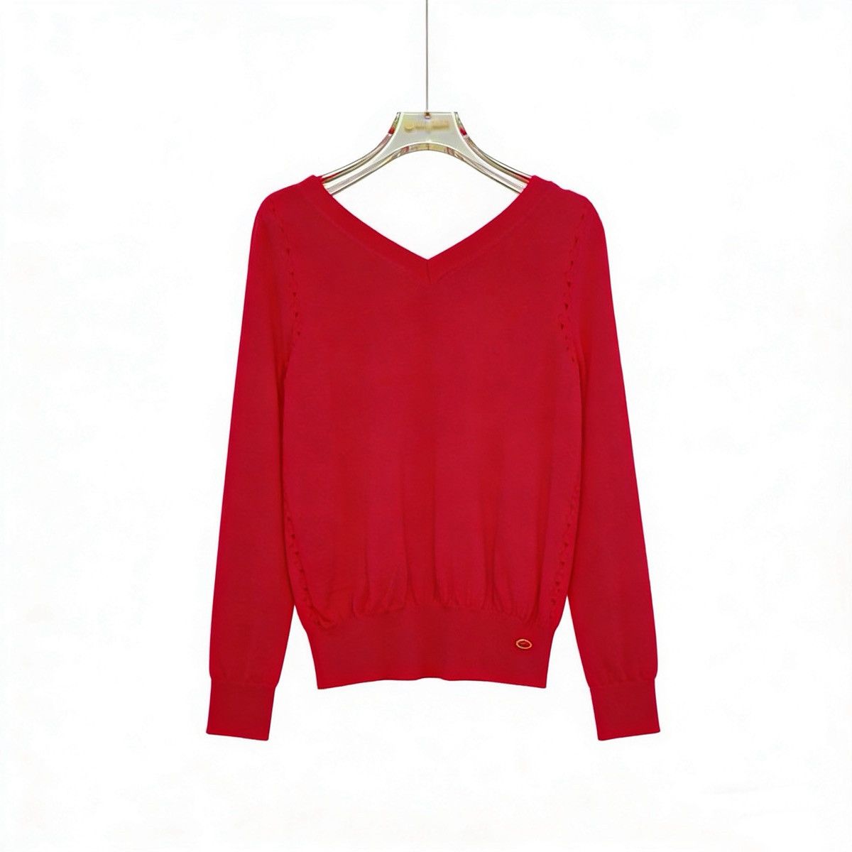 Chanel Chanel Rose Red Thin Cashmere Knit Sweater K26WX Size XXS / US 00 / IT 34 - 1 Thumbnail