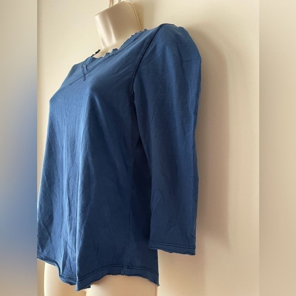 Free People We The Free Puff Shoulder Top Midnight Hour Blue Size XS NWT Size XS / US 0-2 / IT 36-38 - 9 Thumbnail