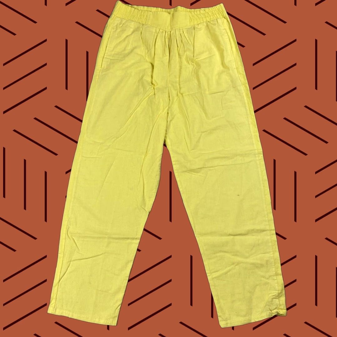 Vintage VINTAGE Francesca A Milano Lightweight Chino Pants Women L Banana Yellow Beach 80s Size 36" / US 14 / IT 50 - 1 Thumbnail