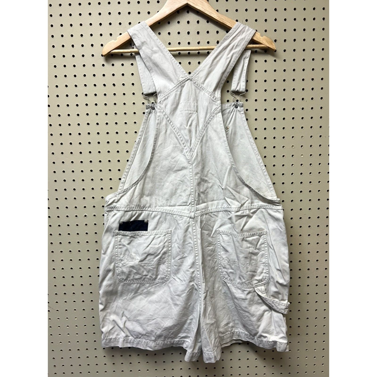 Vintage VINTAGE B.U.M. Equipment OVERALLS WOMENS Shortalls Khaki XL BIB 90s Size 40" / US 18 - 2 Thumbnail