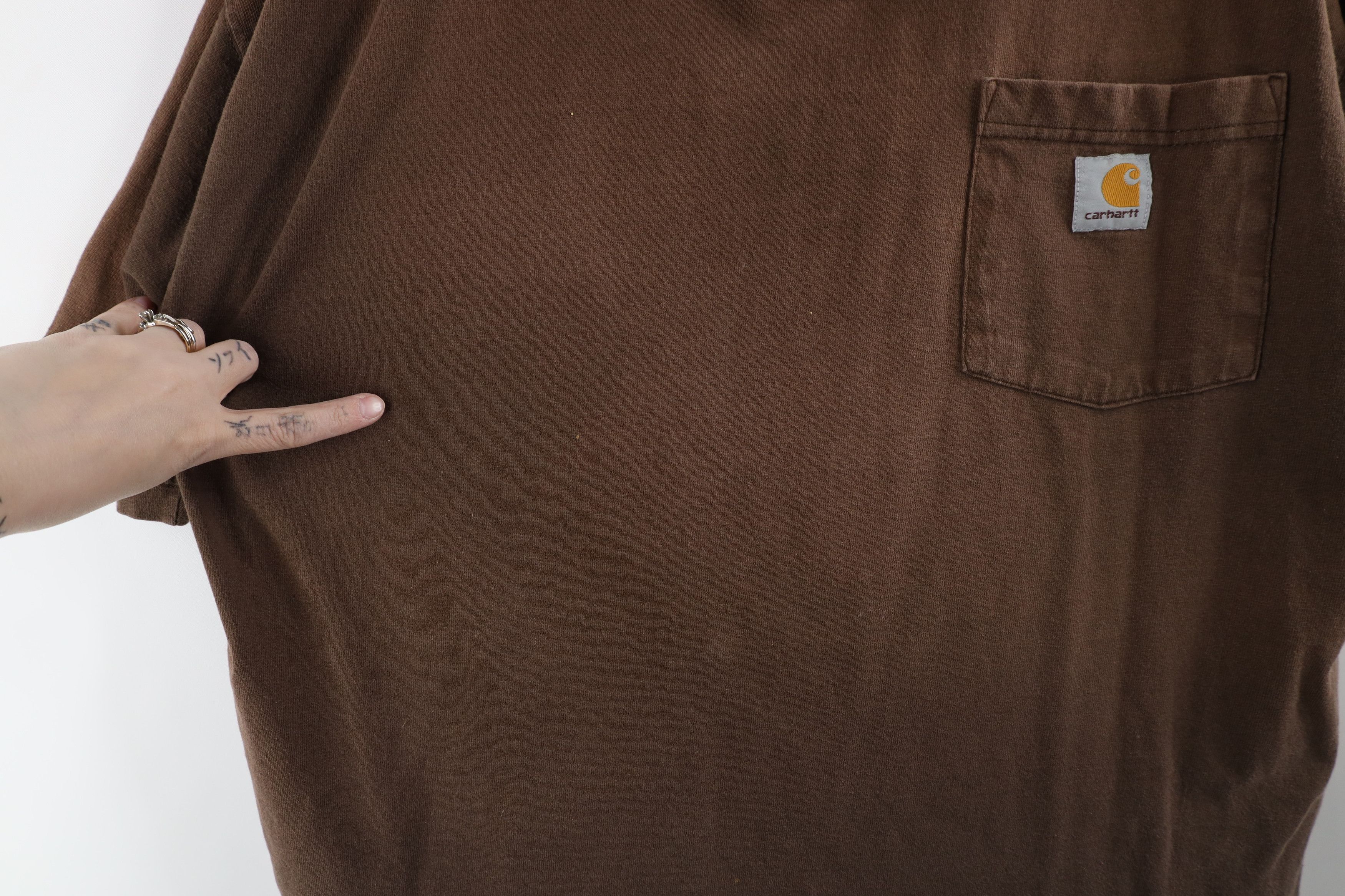 Carhartt × Vintage Vintage Carhartt Spell Out Sun Faded Heavy T-Shirt Brown Size US L / EU 52-54 / 3 - 8 Thumbnail