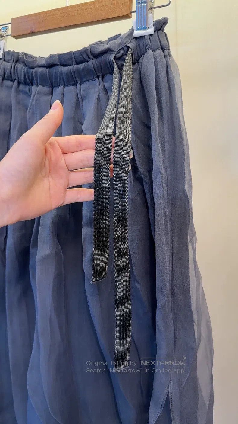 Brunello Cucinelli Brunello Cucinelli Studded Silk Skirt Size 25" / US 0 / IT 36 - 3 Thumbnail