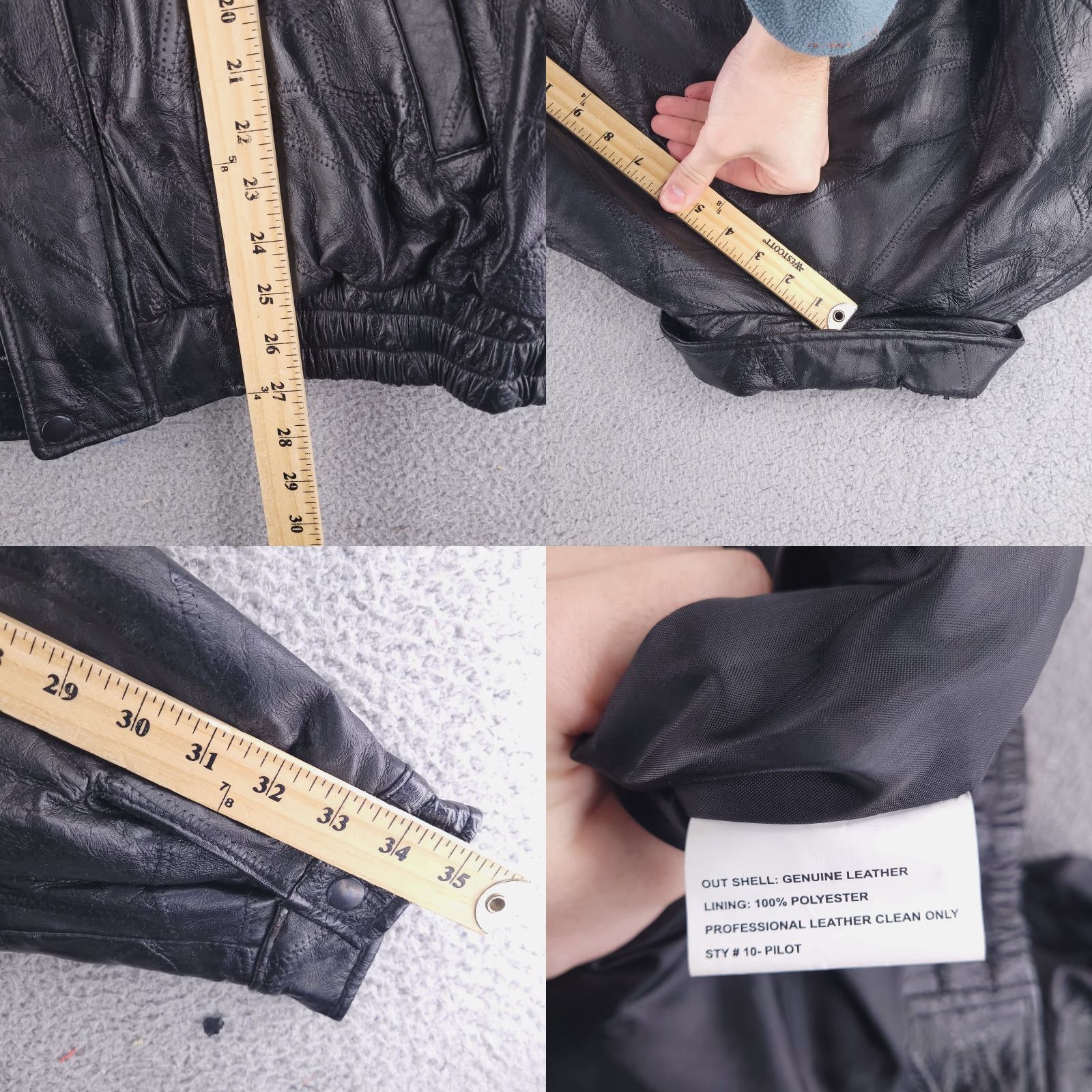 Vintage Golden Leathers Jacket Mens XL Black Real Genuine Patchwork Size US XL / EU 56 / 4 - 8 Thumbnail