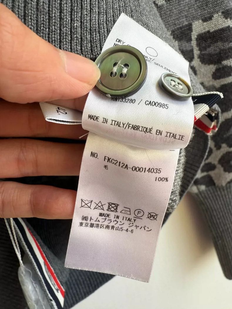 Thom Browne Thom Browne Leopard striped wool cardigan Size US XS / EU 42 / 0 - 5 Thumbnail
