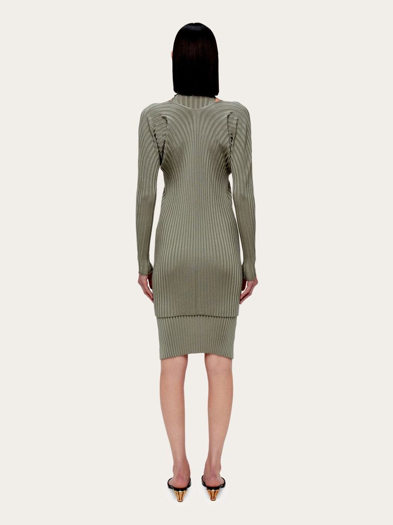 Salvatore Ferragamo o1y0326 Mini Dress in Gray Size M / US 6-8 / IT 42-44 - 4 Thumbnail