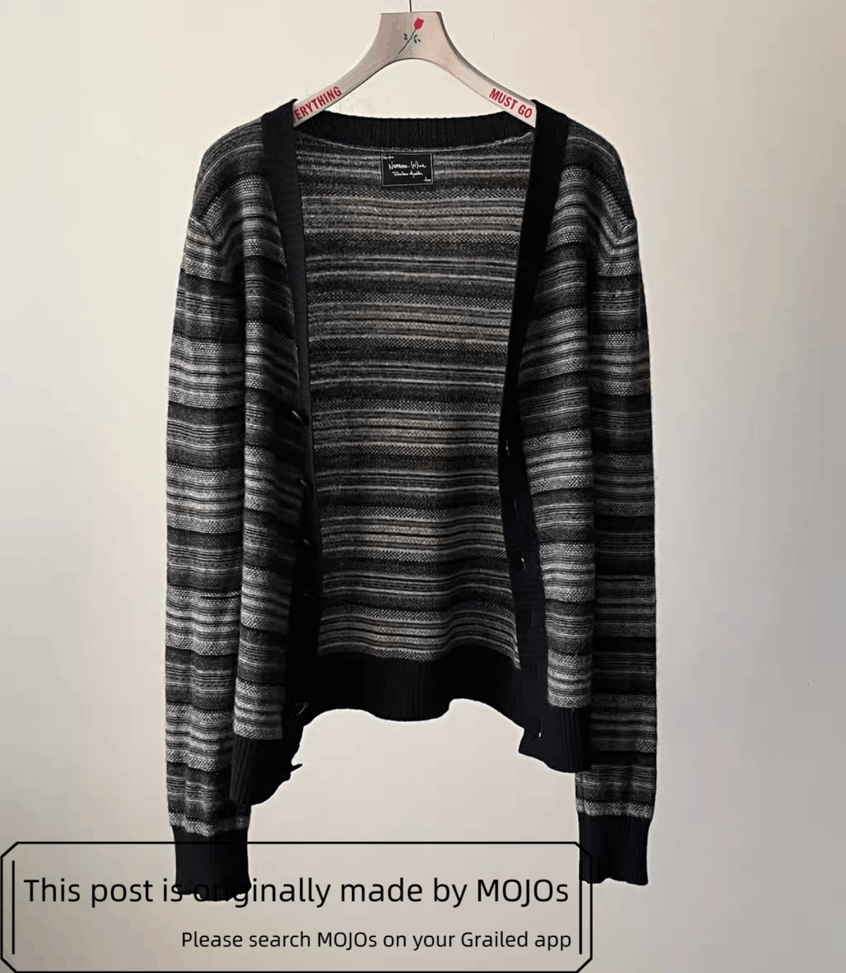 Number (N)ine Sz 3 Number Nine 07AW Stripe Knitwear Cardigan mojos Size US L / EU 52-54 / 3 - 3 Thumbnail