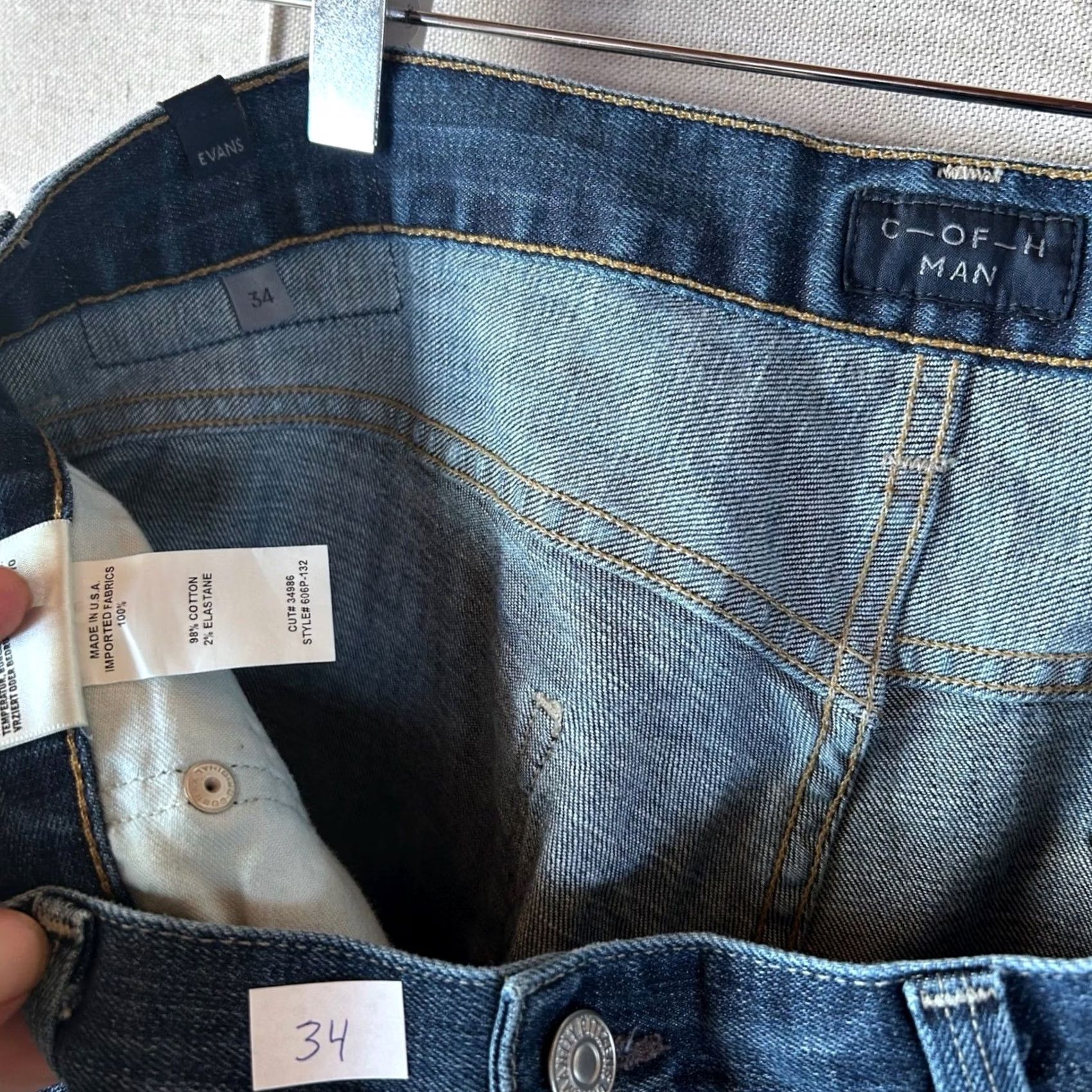 Citizens Of Humanity Citizens of Humanity Evans Relaxed Straight Jeans Mens 34 Dark Wash 606P-132 Denim Baggy Straight Mens Blue 34 Runway 90s? Size US 34 / EU 50 - 2 Thumbnail