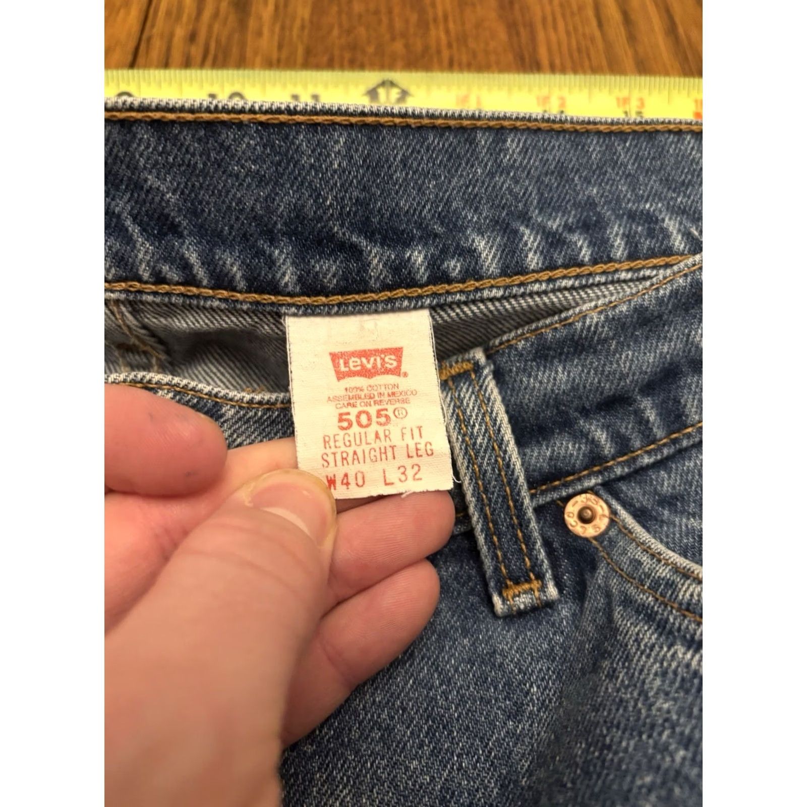 Levi's VINTAGE Levi's 505 Jeans Denim Blue Straight 38x32 Men USA Slim? Regular? (Note: This line is not allowed to introduce new adjectives.) Size US 38 / EU 54 - 4 Thumbnail