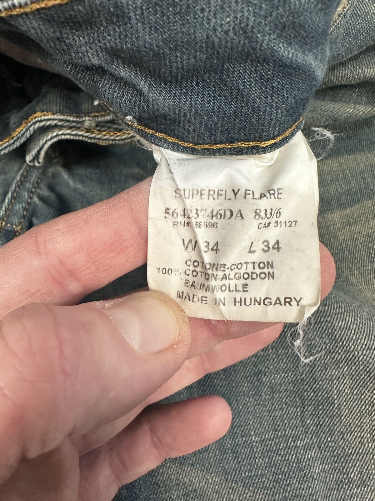 DKNY DKNY Jeans Superfly Flare Denim Blue Dirty Wash Y2K Archive Size US 34 / EU 50 - 6 Thumbnail