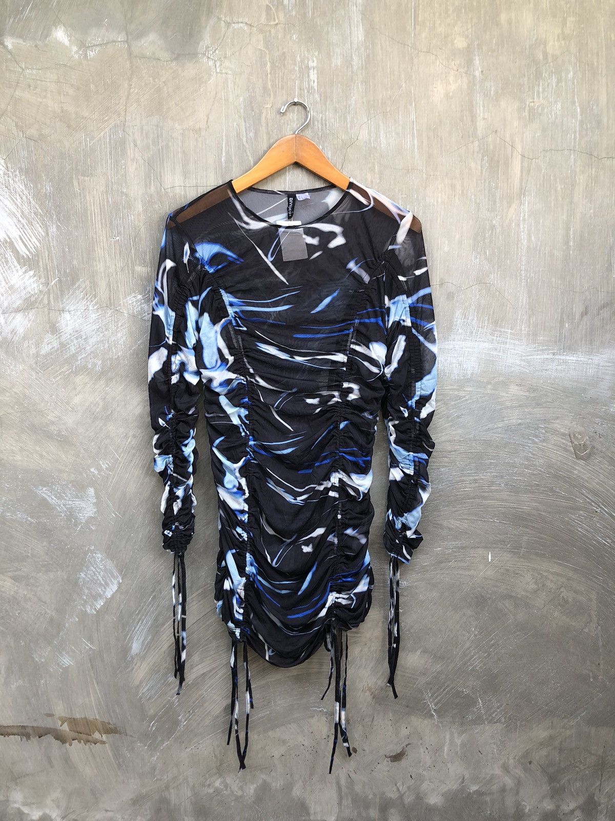 H&M Y2K H&M Mesh Midi Dress Futuristic Pattern Size L / US 10 / IT 46 - 1 Thumbnail