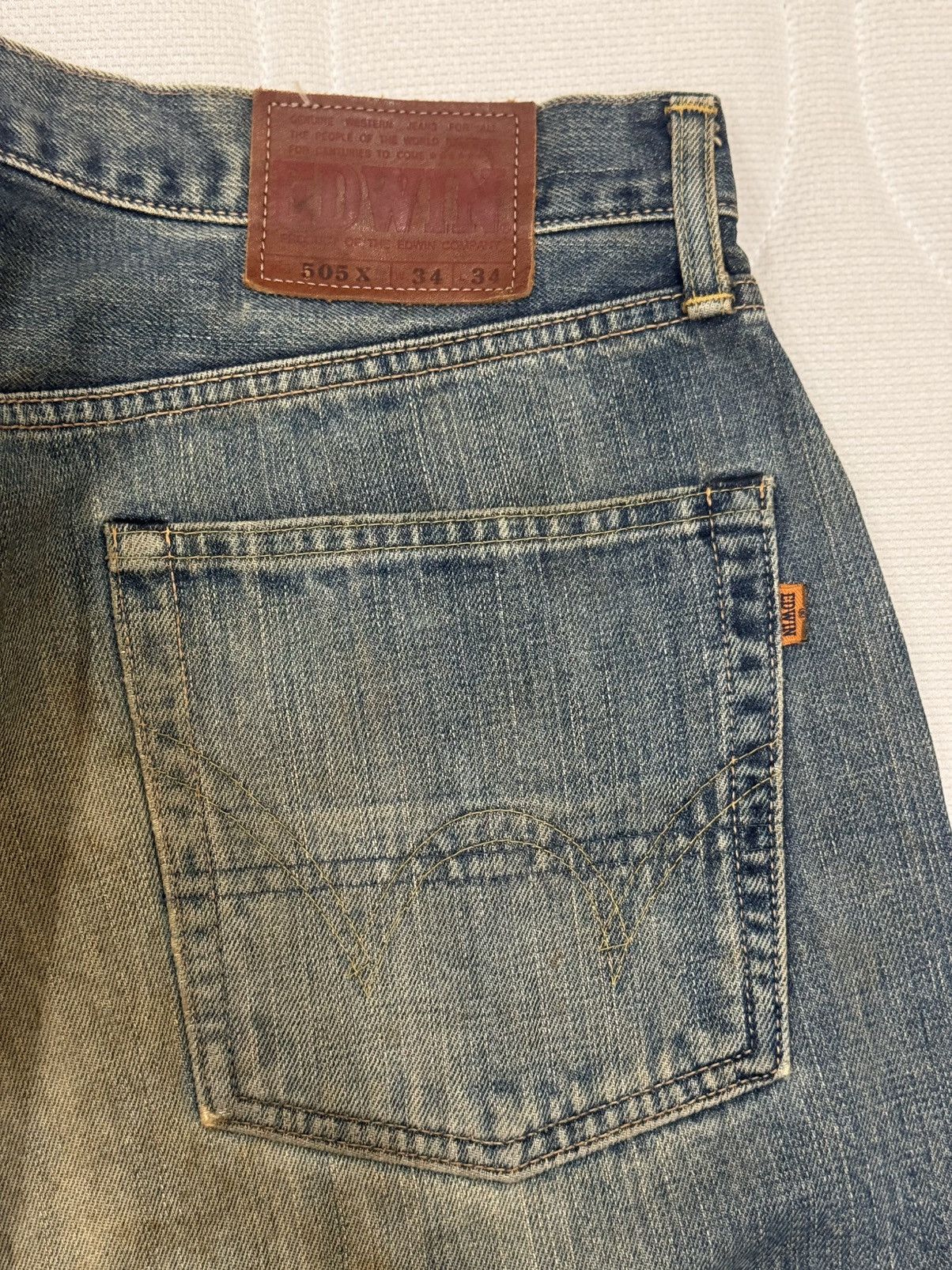 Edwin Sales‼️Ditressed Rusty Vtg Edwin 505X Selvedge (AB-1002) Size US 34 / EU 50 - 14 Thumbnail