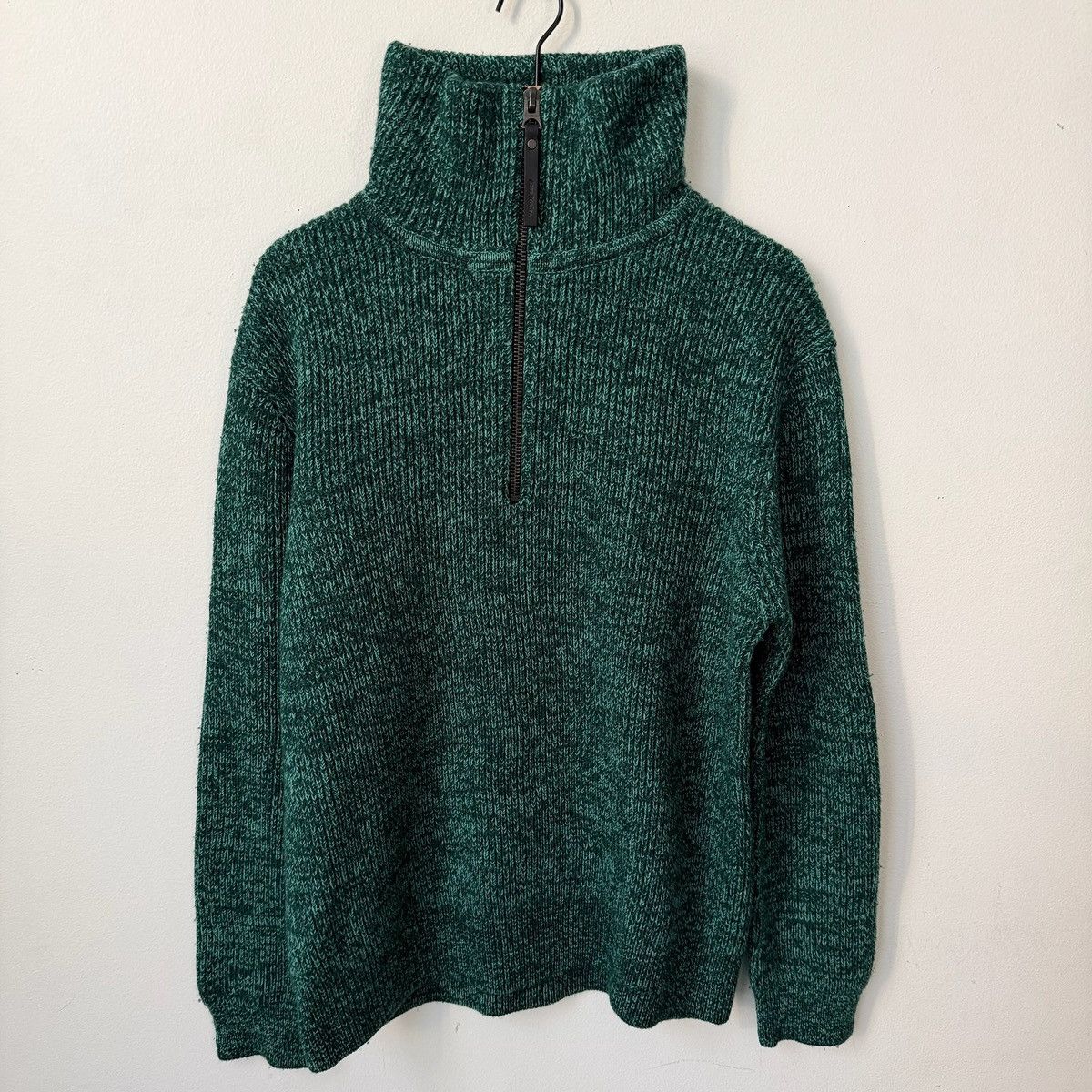 Acne Studios Acne Studios Half-Zip Ribbed Sweater in Forest Green L Size US L / EU 52-54 / 3 - 6 Thumbnail