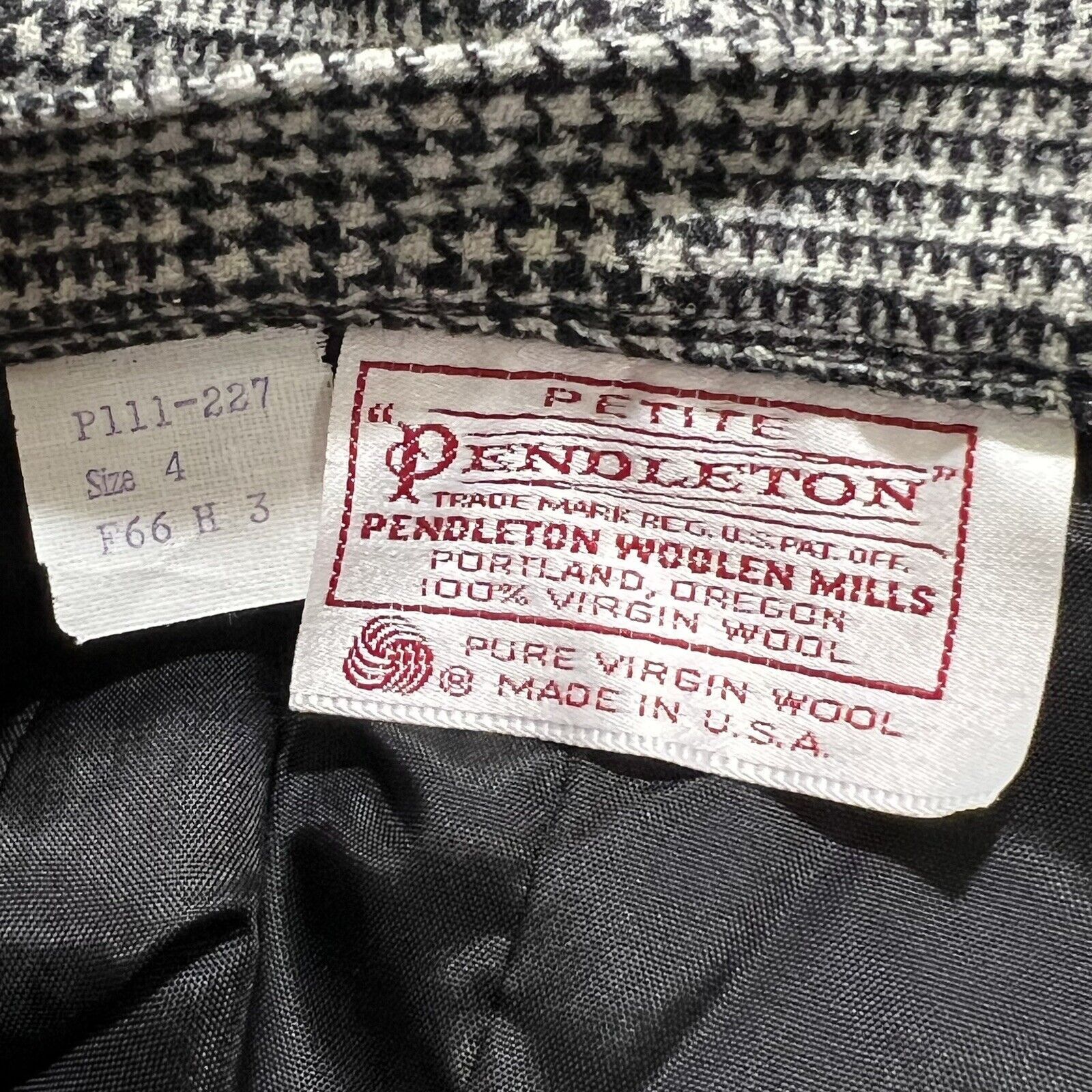 Pendleton Pendleton Woolen Mills Houndstooth Blazer A-Line Skirt Set Size M / US 6-8 / IT 42-44 - 21 Thumbnail