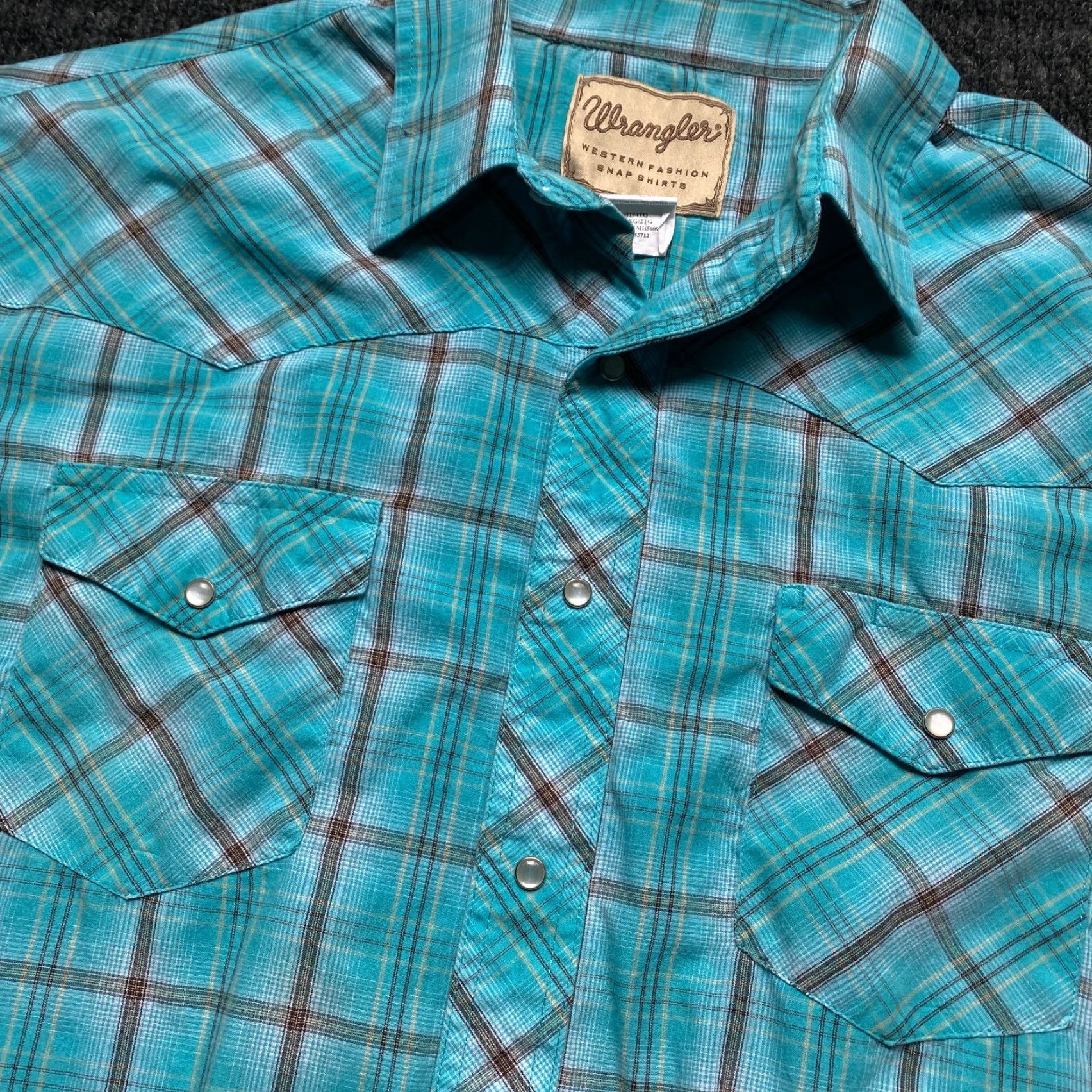 Wrangler VINTAGE Wrangler Button-Up Shirt Plaid Long Sleeve 2XL Blue Men’s Casual Western Size US XXL / EU 58 / 5 - 3 Thumbnail
