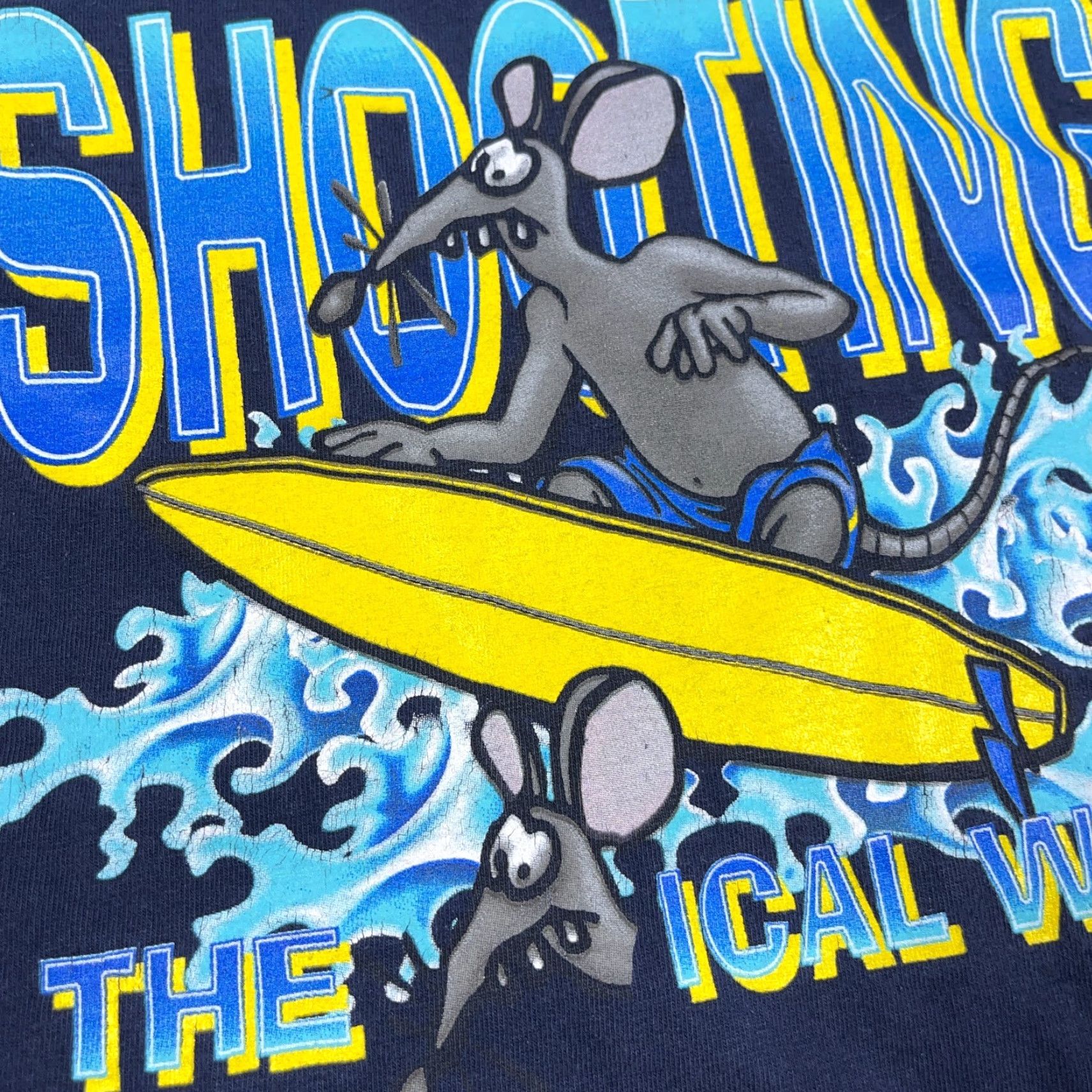 Vintage VINTAGE No Boundaries Shirt Men 2XL Blue Surfing Rat Mouse Radical Wave 00s Size US XXL / EU 58 / 5 - 3 Thumbnail