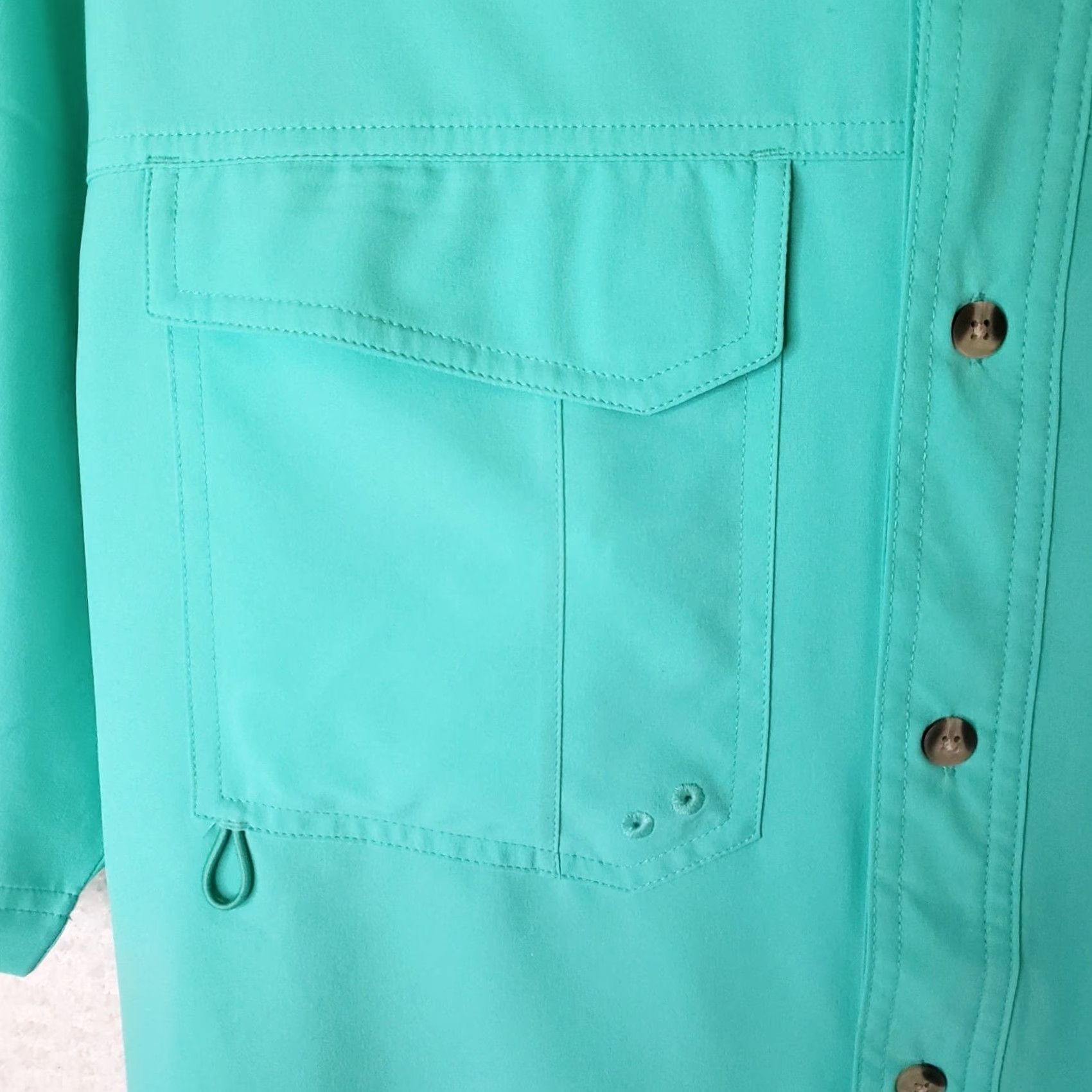 AQUA Bimini Bay Outfitters Short Sleeve Flats 5 V Bloodguard Shirt Mens M Aqua Green Size US M / EU 48-50 / 2 - 7 Thumbnail