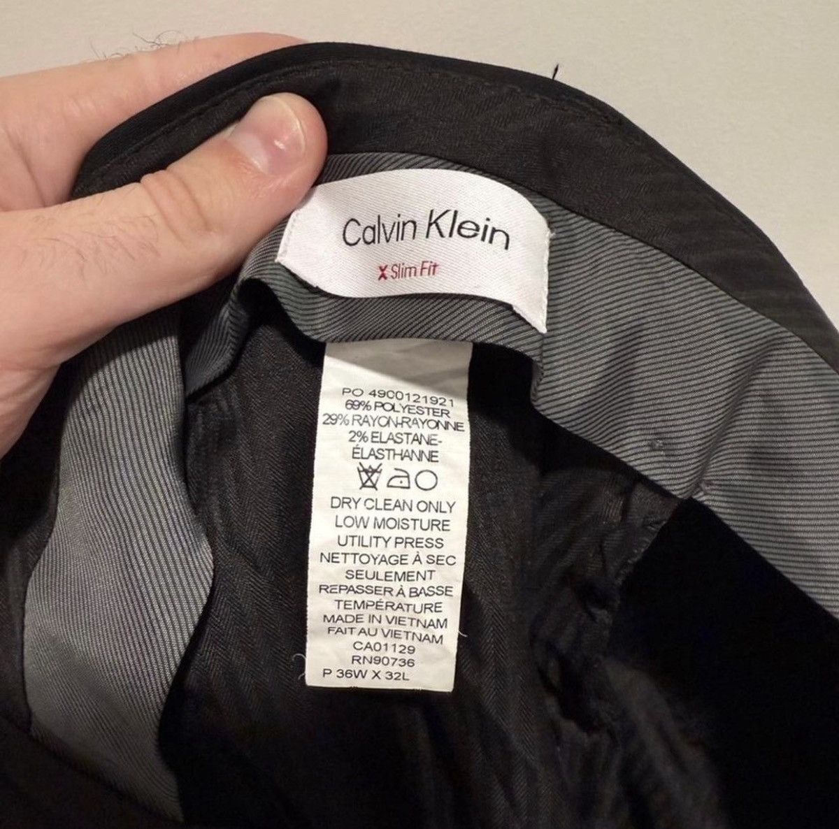 Calvin Klein Calvin Klein Black Slim Fit Suit Size 42L - 4 Thumbnail