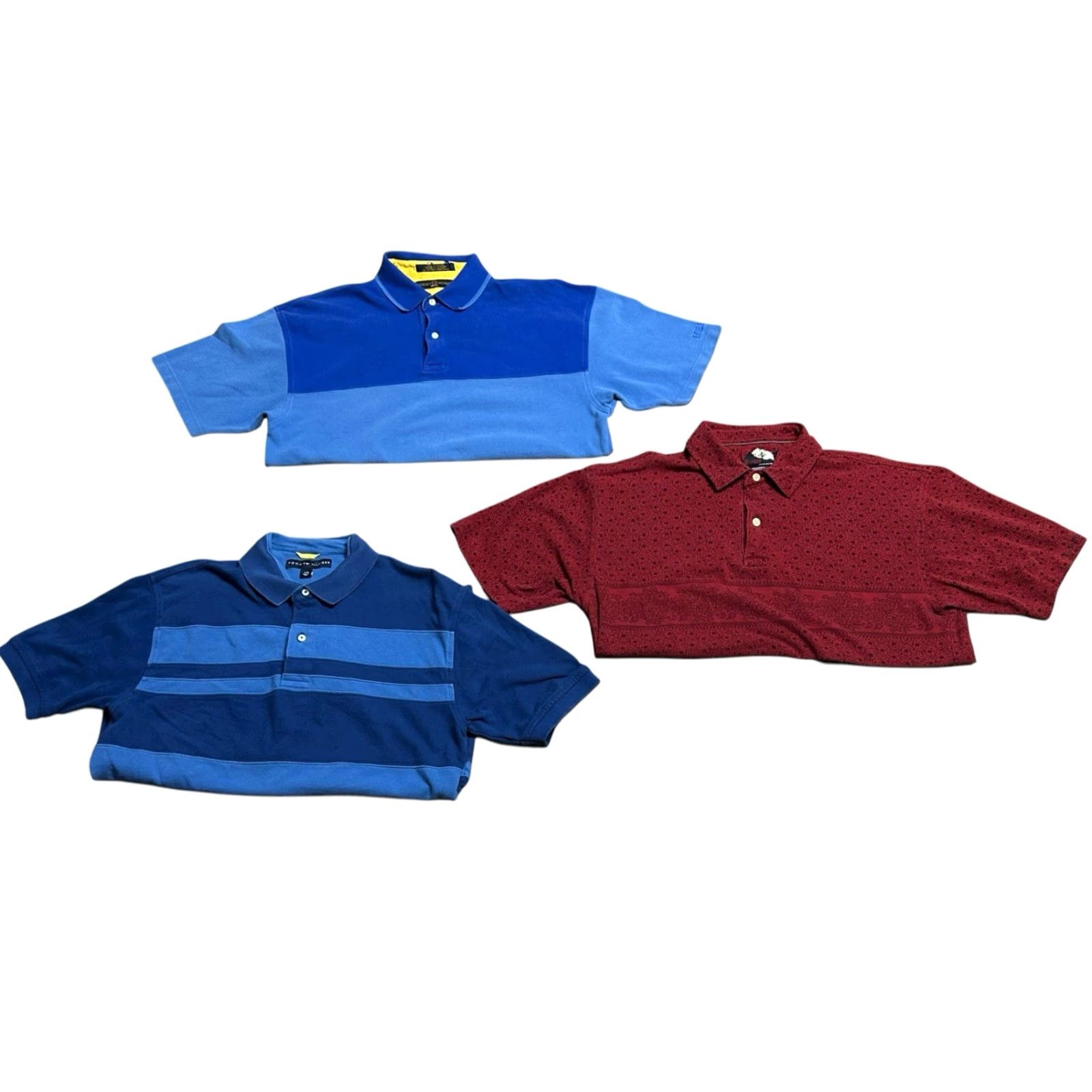 Tommy Hilfiger Tommy Hilfiger Polo Shirt Lot Of 3 Men's L 90s Y2K Short Sleeve Blue Red Knit Embroidered Logo Button-Down Casual Activewear Shirt Size US L / EU 52-54 / 3 - 2 Thumbnail
