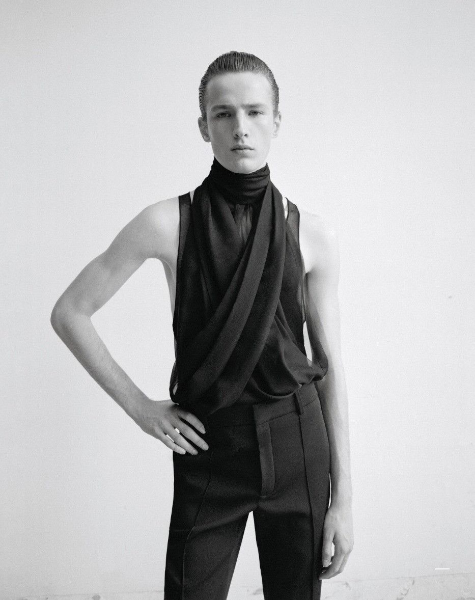 Saint Laurent Paris o1la1rc1a0825 780292 Lavallière-Neck Silk Muslin Tank Top Size US M / EU 48-50 / 2 - 6 Thumbnail