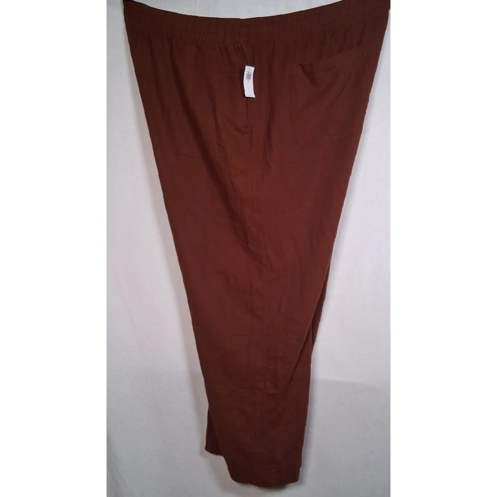 Old Navy Old Navy Navy Wide Leg Pants Plus Size 3X High Rise Brown Linen Blend Comfort Old Navy Comfort Pockets Size 40" / US 18 - 4 Thumbnail