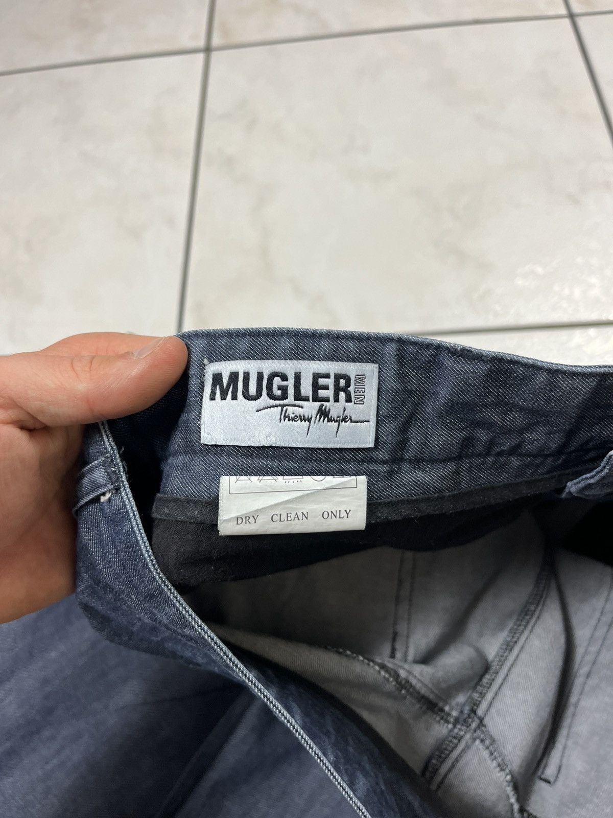 Designer × Mugler × Thierry Mugler Vintage Thierry Mugler men denim jeans pants alien goth dark Size US 34 / EU 50 - 19 Thumbnail