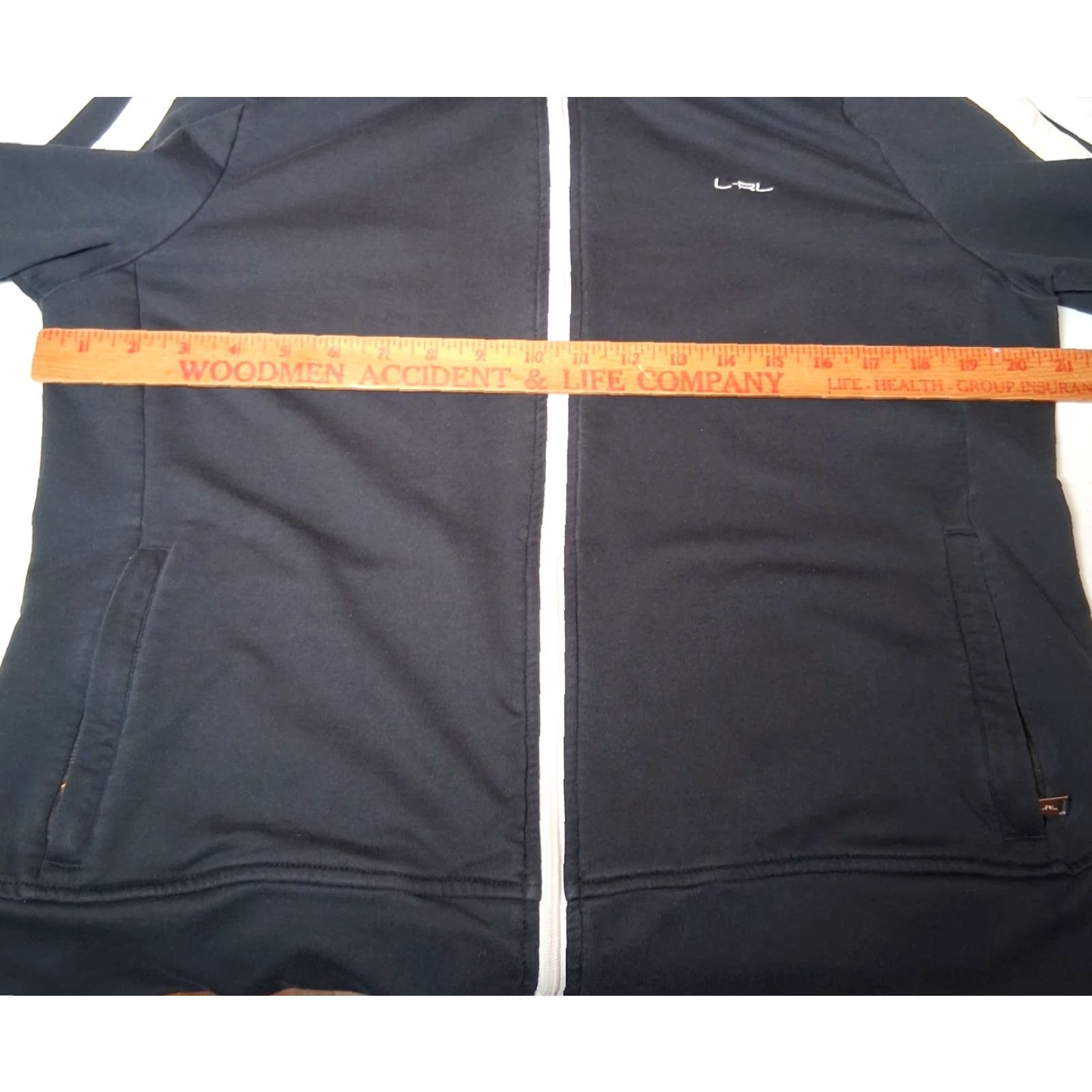 Ralph Lauren Ralph Lauren LRL Active Sweatshirt Jacket Women XL Black White Stripe Athleisure Size XL / US 12-14 / IT 48-50 - 3 Thumbnail