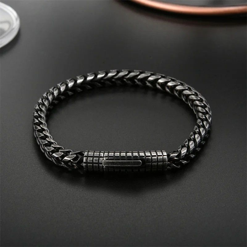 Other 6MM Antique Curb Link Chain Bangles Bracelet Size ONE SIZE - 2 Thumbnail