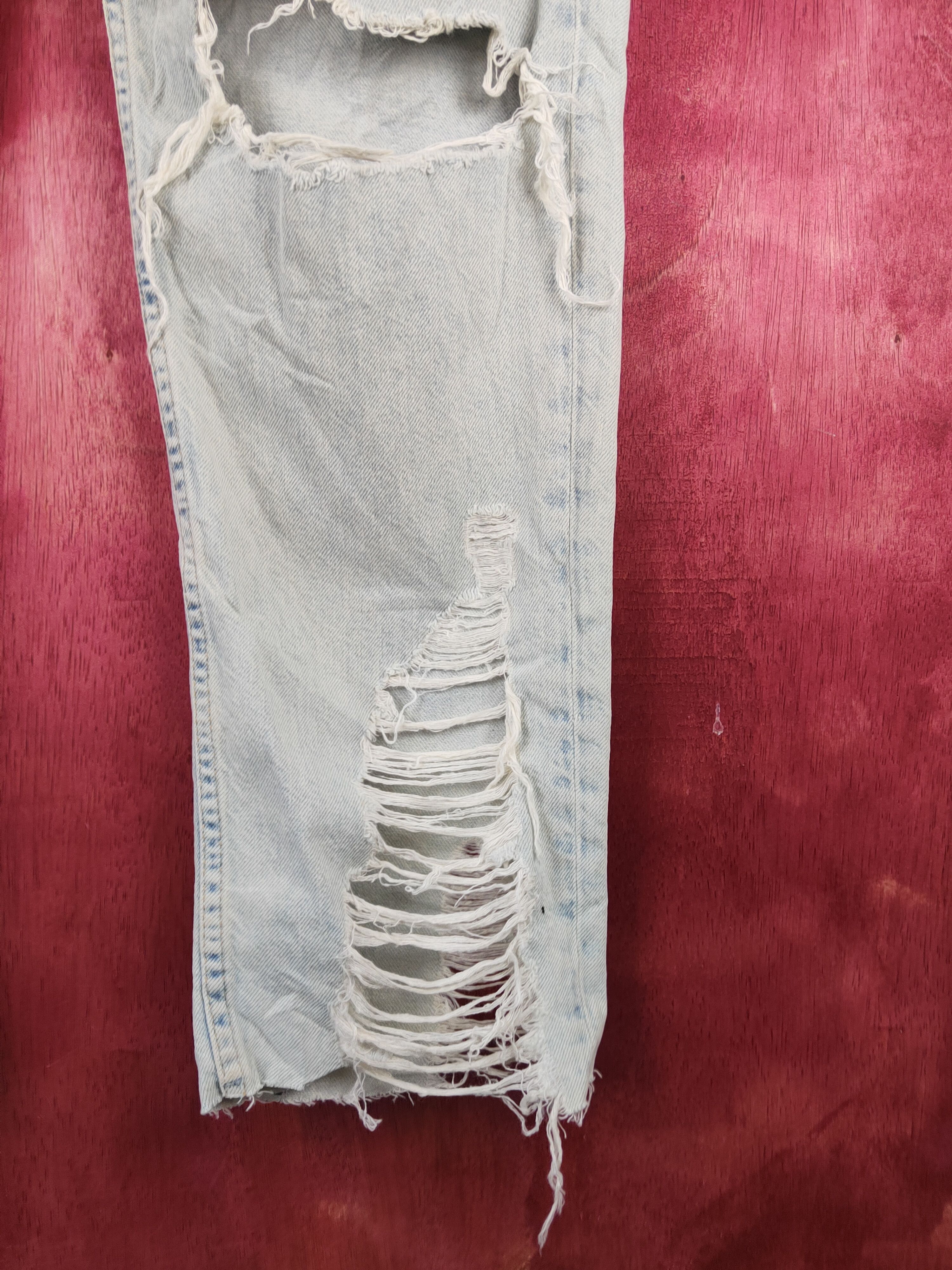 Japanese Brand & Denim Blue Faded Distressed Ripped Jeans #S2357 Size US 33 - 6 Thumbnail