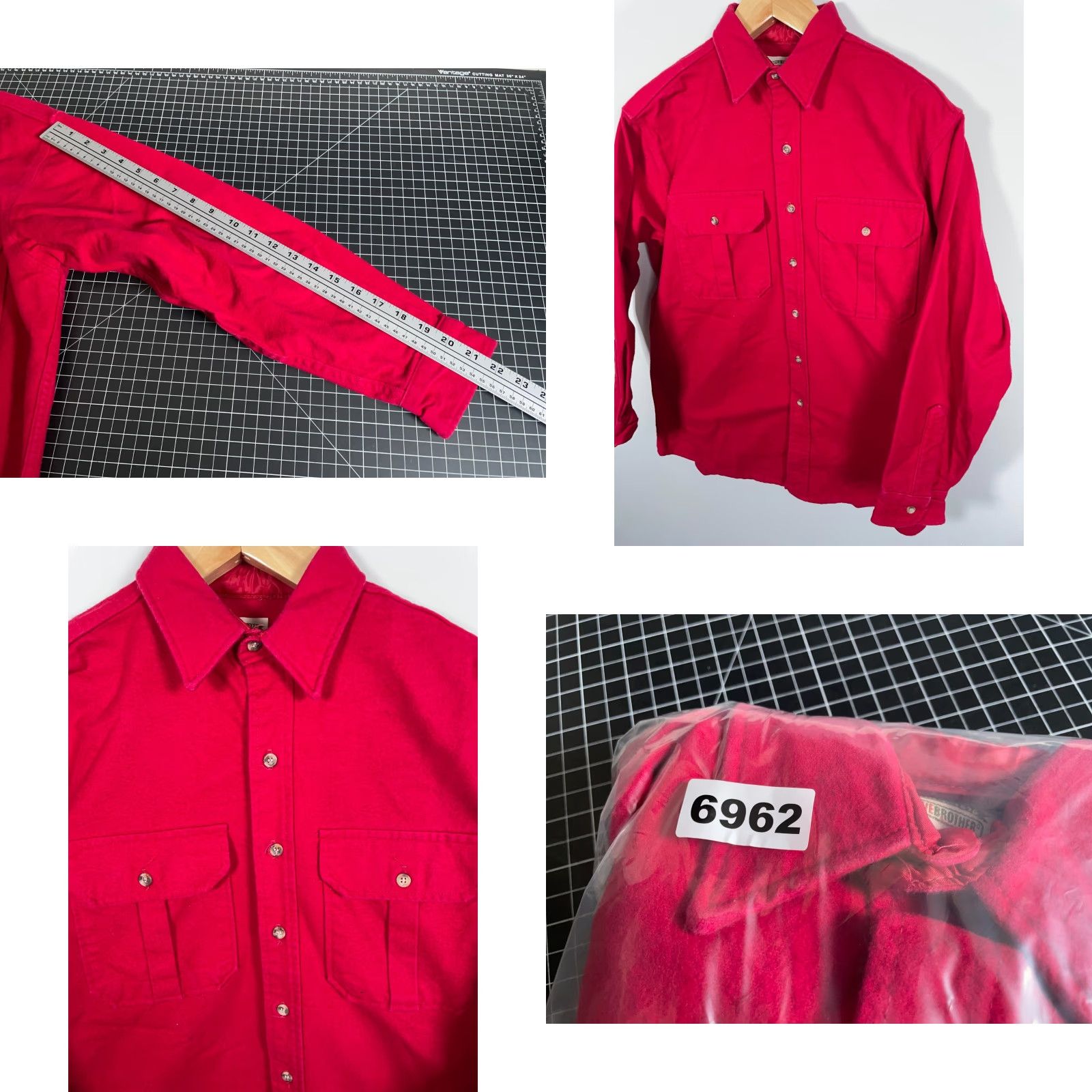 Vintage VINTAGE Five Brothers Chamois Flannel Shirt Mens XL Red Heavyweight Workwear Button-Up Long Sleeve Collared 90s Grunge Retro Size US XL / EU 56 / 4 - 8 Thumbnail