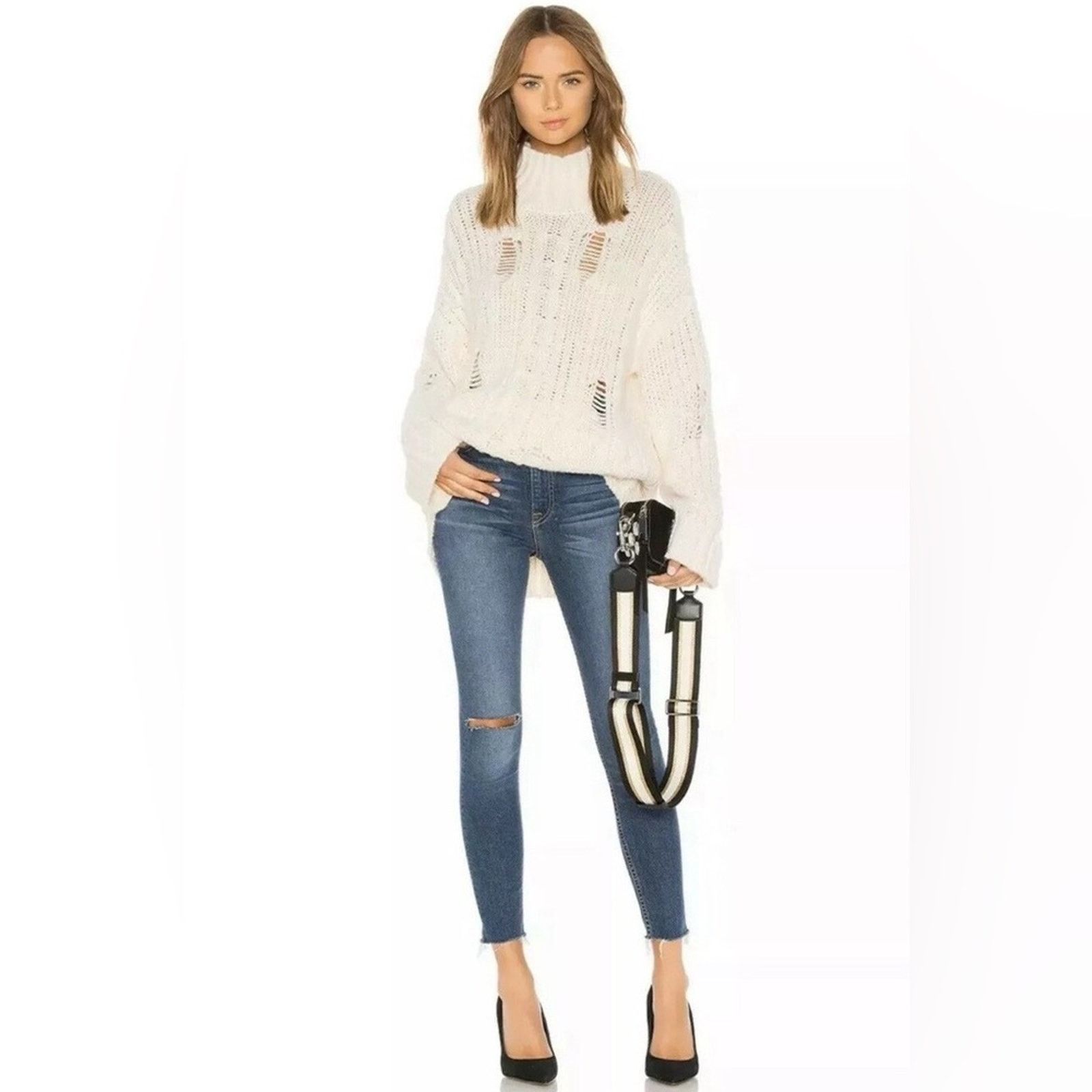 Current/Elliot NWT $330 Current/Elliott The Vin Cable Knit Sweater 0 XS Size XS / US 0-2 / IT 36-38 - 9 Thumbnail
