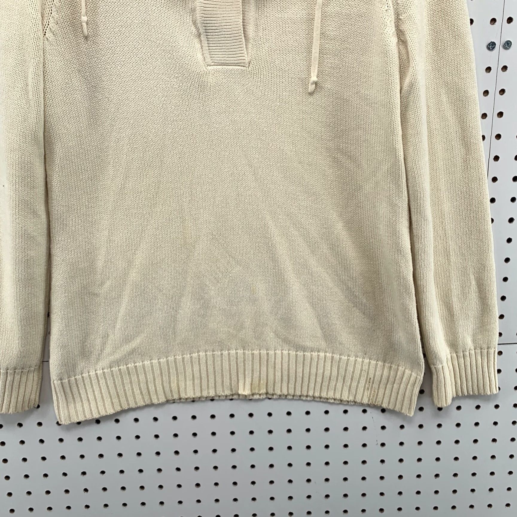 Ralph Lauren Lauren Ralph Lauren Women Knit Sweater Medium White Cowl 1/4 Zip Button Pullover Size M / US 6-8 / IT 42-44 - 6 Thumbnail