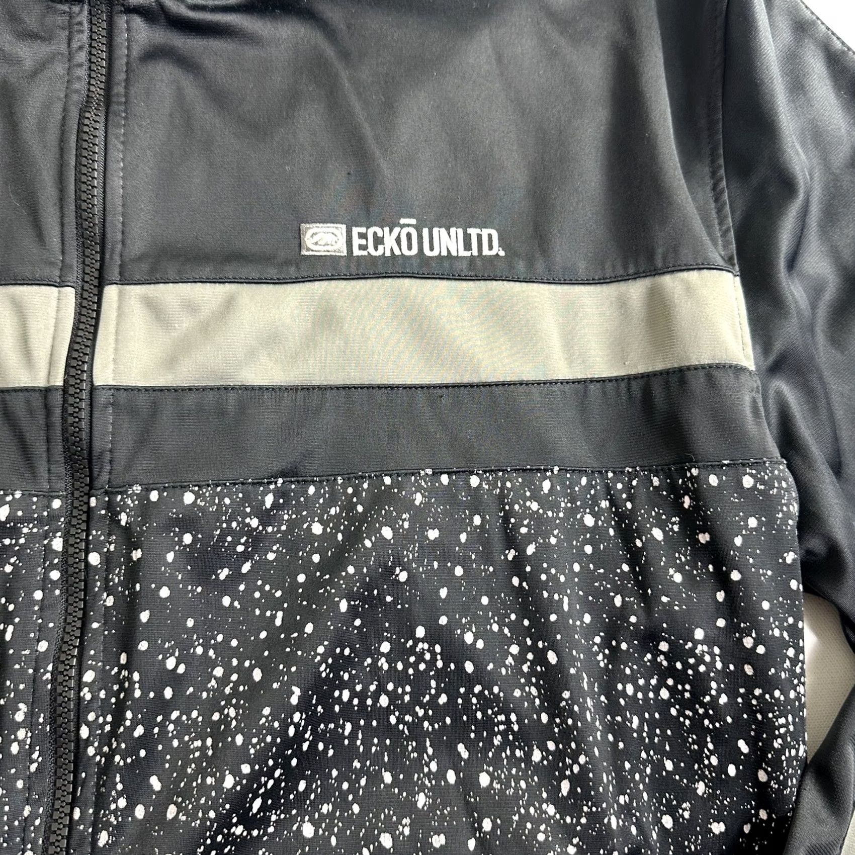 Ecko Unltd. Vintage Ecko Y2K Track Jacket Men 2XL Black Full Zip Speckled Fleck GRUNGE Size US XXL / EU 58 / 5 - 4 Thumbnail