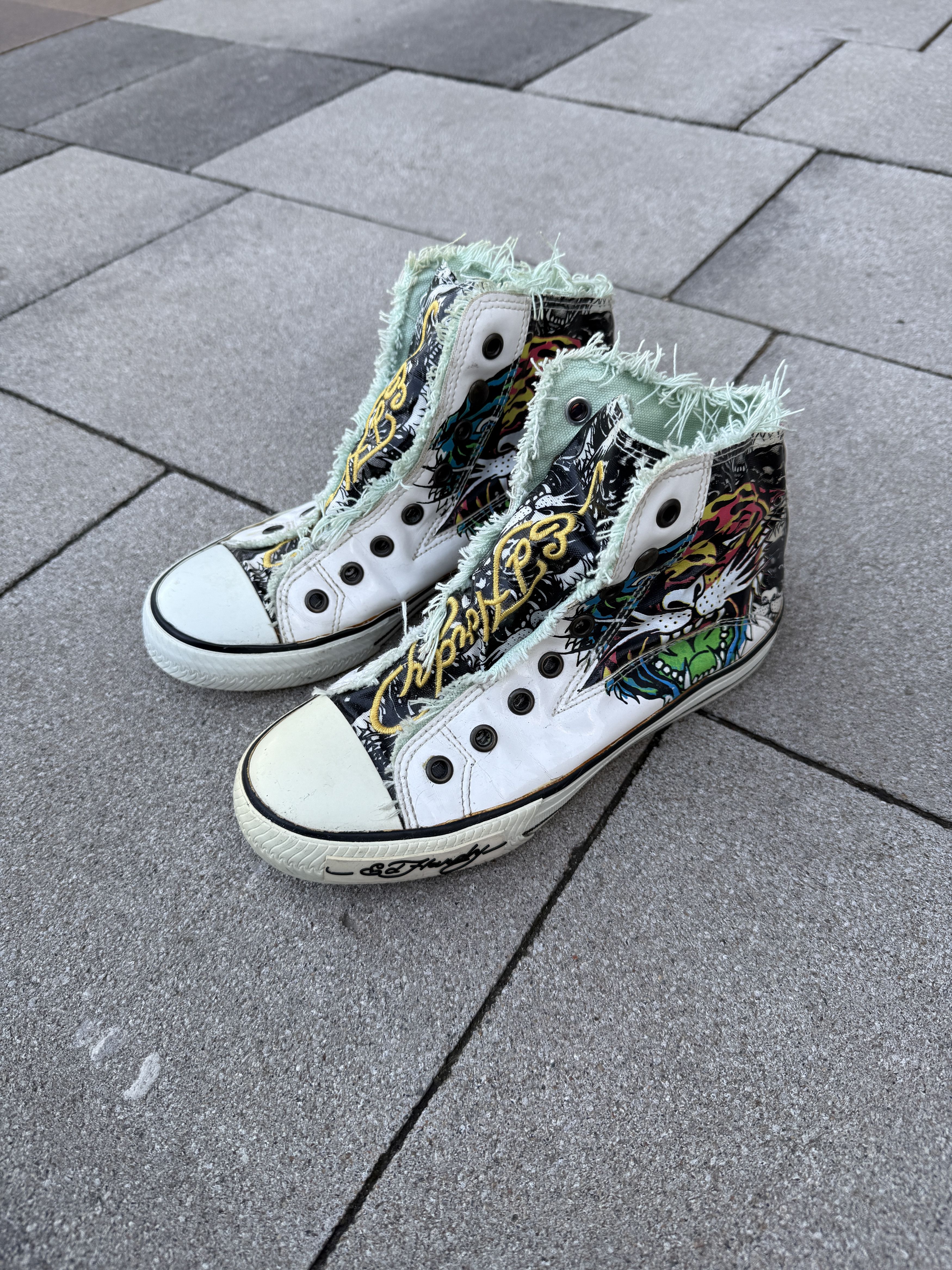 Ed Hardy × Vintage Vintage Y2K Ed Hardy High Top Sneakers Tiger Shoes Size 36 Size US 6 / IT 36 - 1 Thumbnail