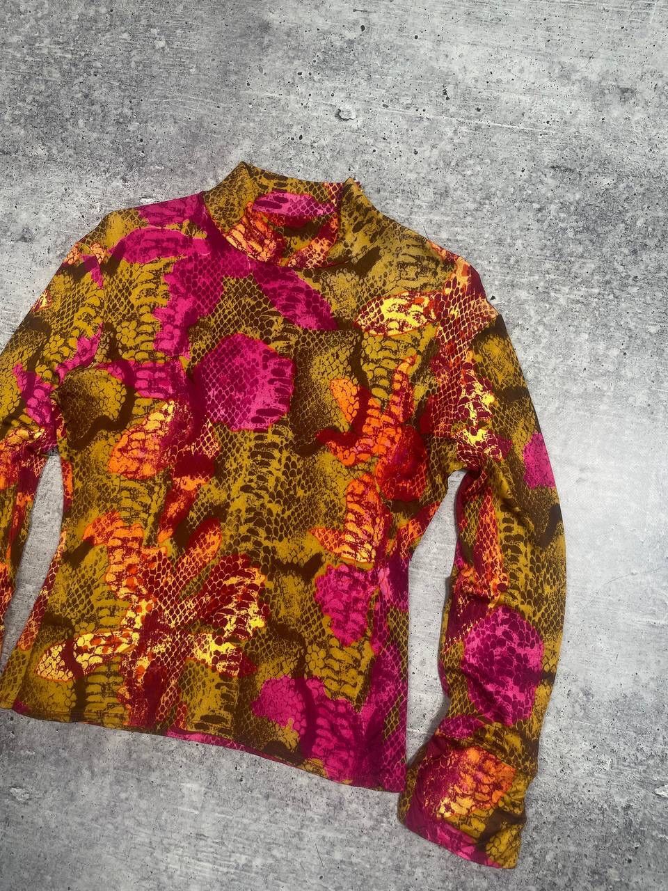 Versace Jeans Couture Vintage Versace Snake Skin Printed Long Neck Top Y2K Size L / US 10 / IT 46 - 6 Thumbnail