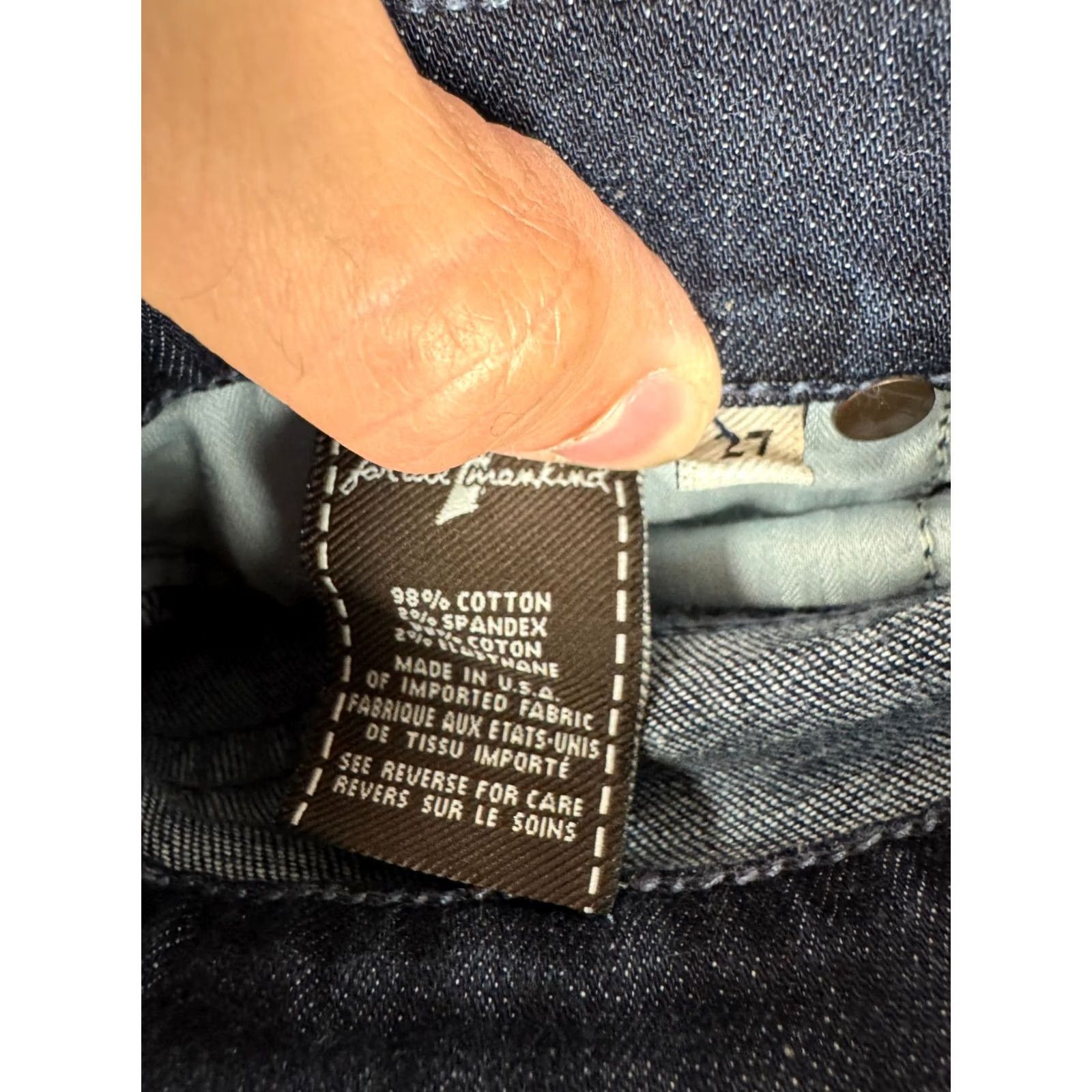 7 For All Mankind 7 For All Mankind Dojo Jeans Womens 27 Blue Flare Jeans Mid Rise Dark Wash Denim Size 27" / US 4 / IT 40 - 5 Thumbnail