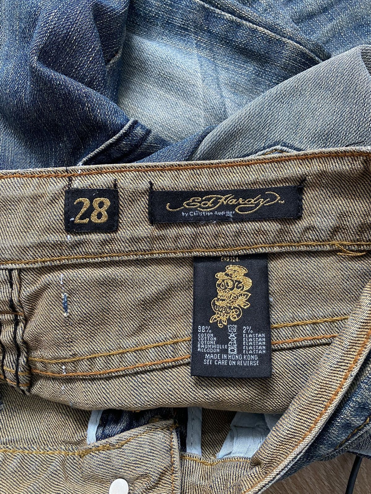 Ed Hardy Ed Hardy Vintage Y2k Washed Denim Trousers Jeans Drip Swag Size 28" / US 6 / IT 42 - 10 Thumbnail